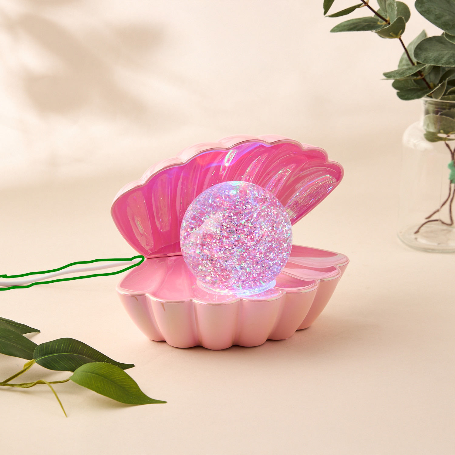 مصباح مزخرف على شكل صدفة لؤلؤ مع جليتر-household-lighting-decorativelighting-noveltylights-image-4