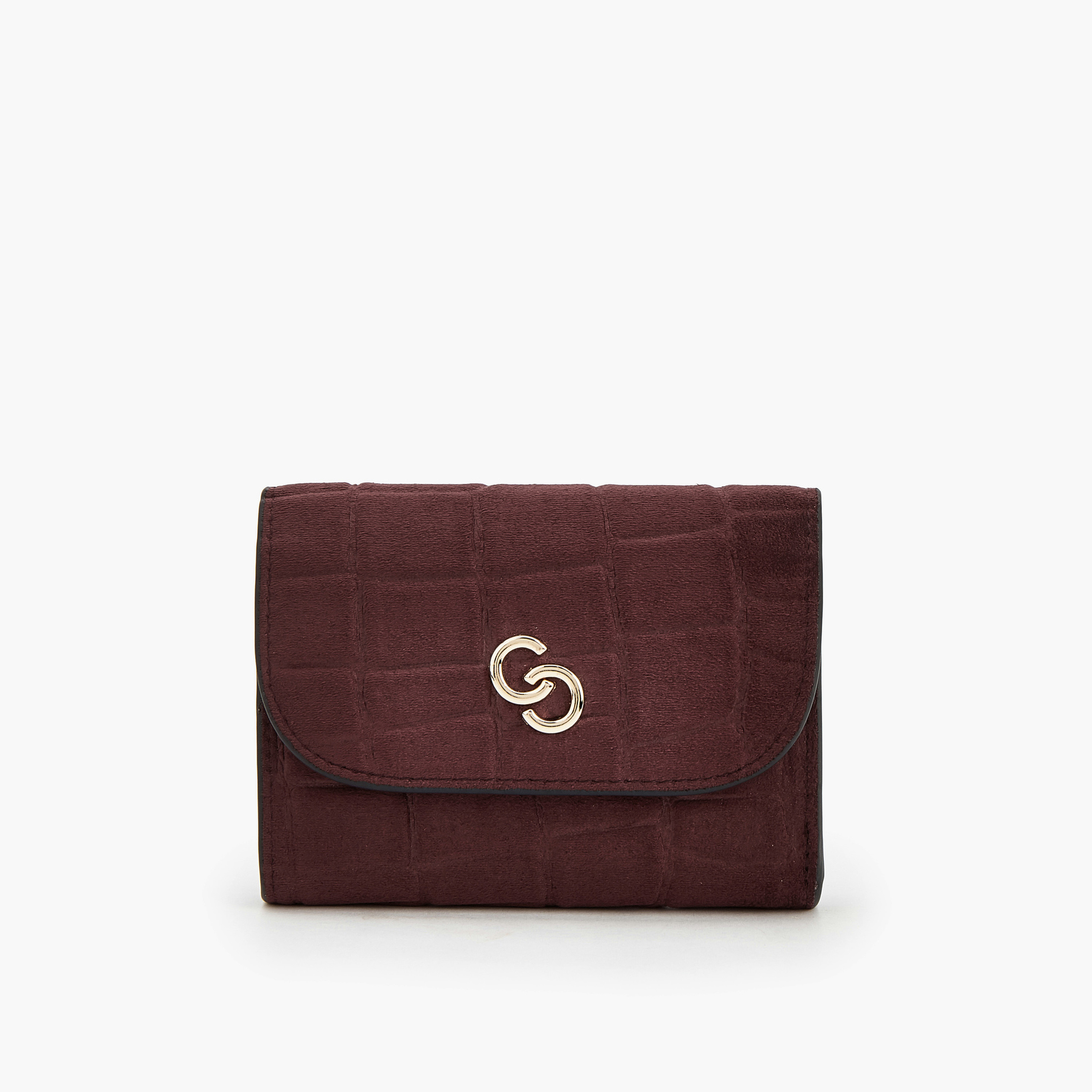 محفظة بارزة الملمس بطية ثنائية وإغلاق بزر كباس من سيلست-women-bagsandwallets-wallets-image-1