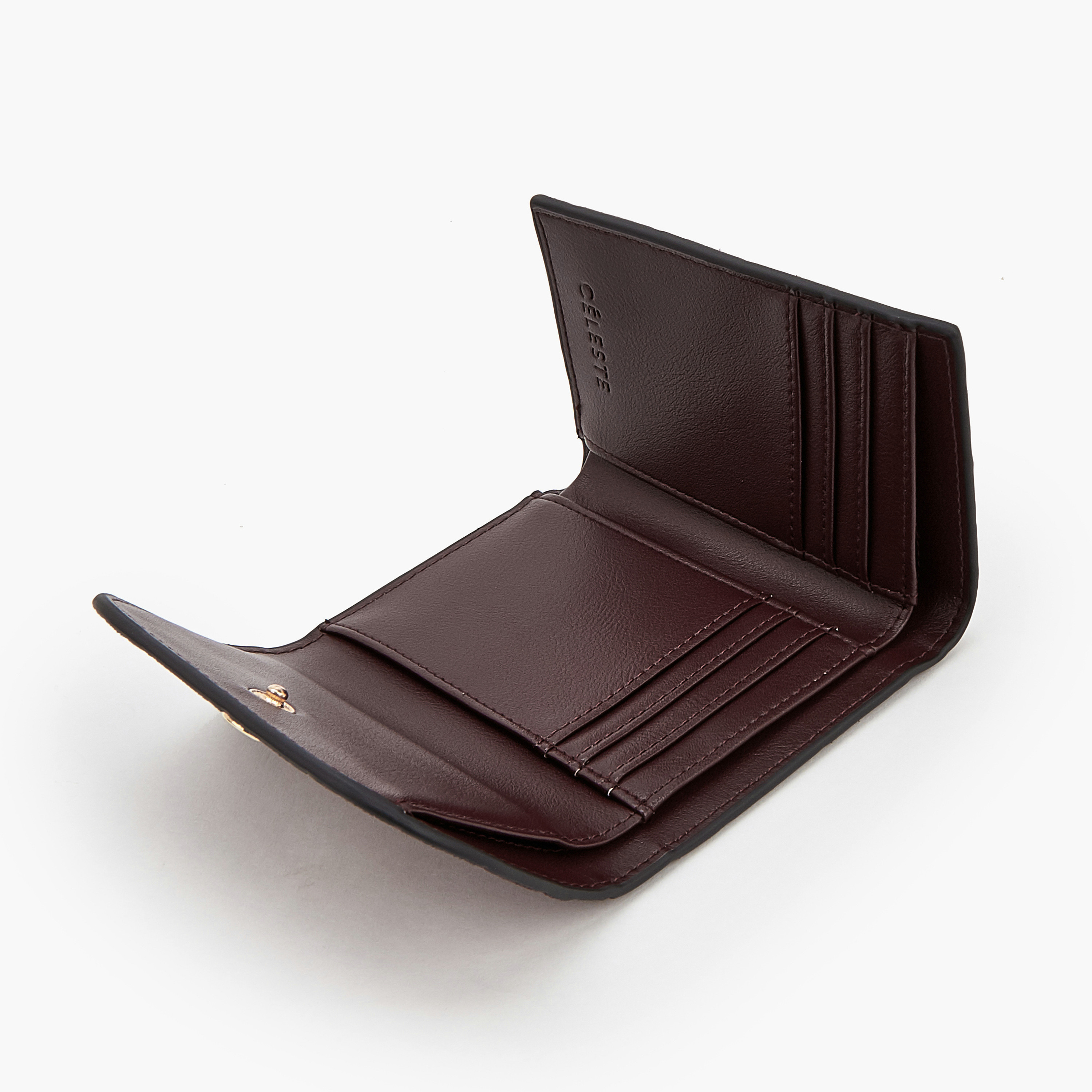 محفظة بارزة الملمس بطية ثنائية وإغلاق بزر كباس من سيلست-women-bagsandwallets-wallets-image-6