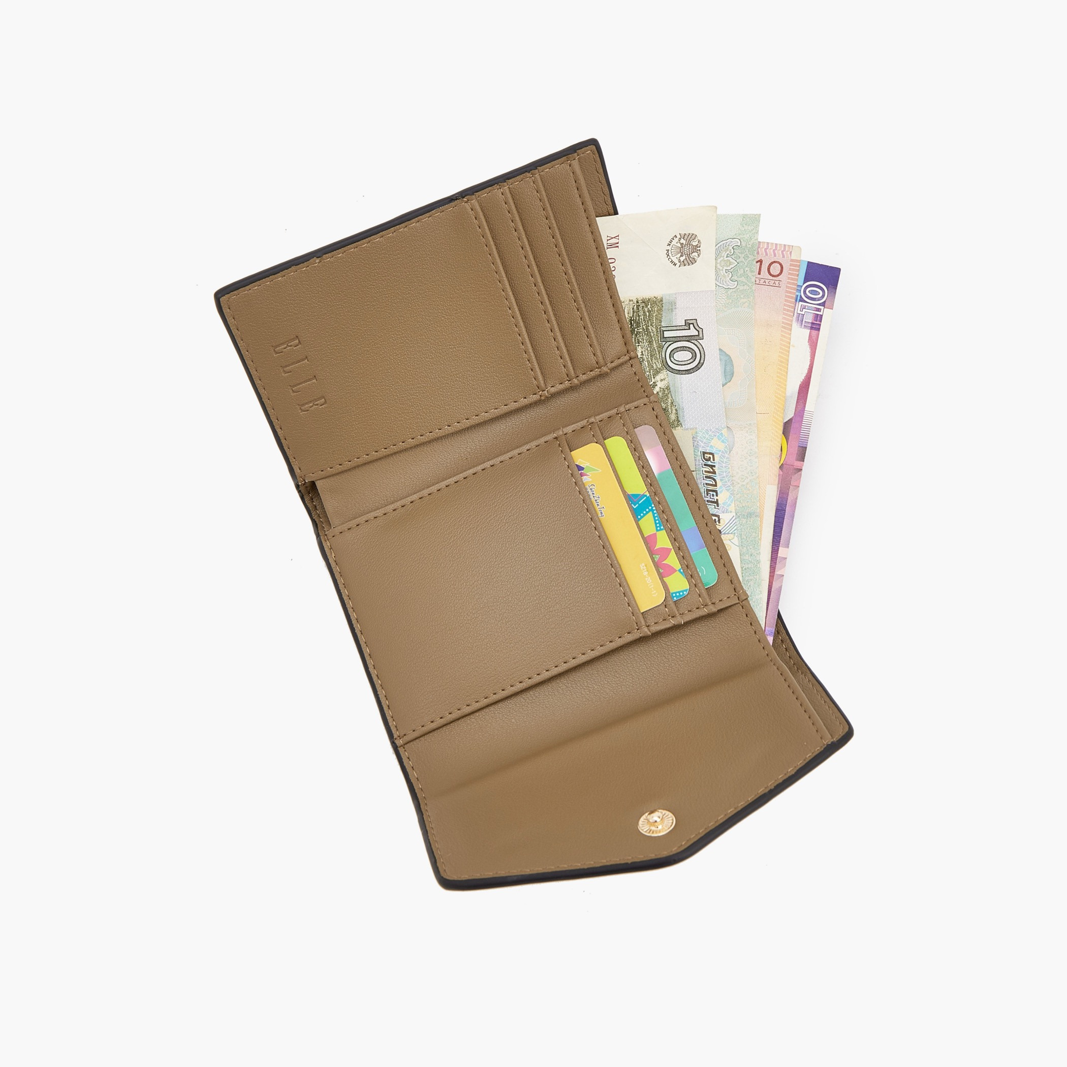 Elle Textured Tri-Fold Wallet with Button Closure-women-bagsandwallets-wallets-image-7