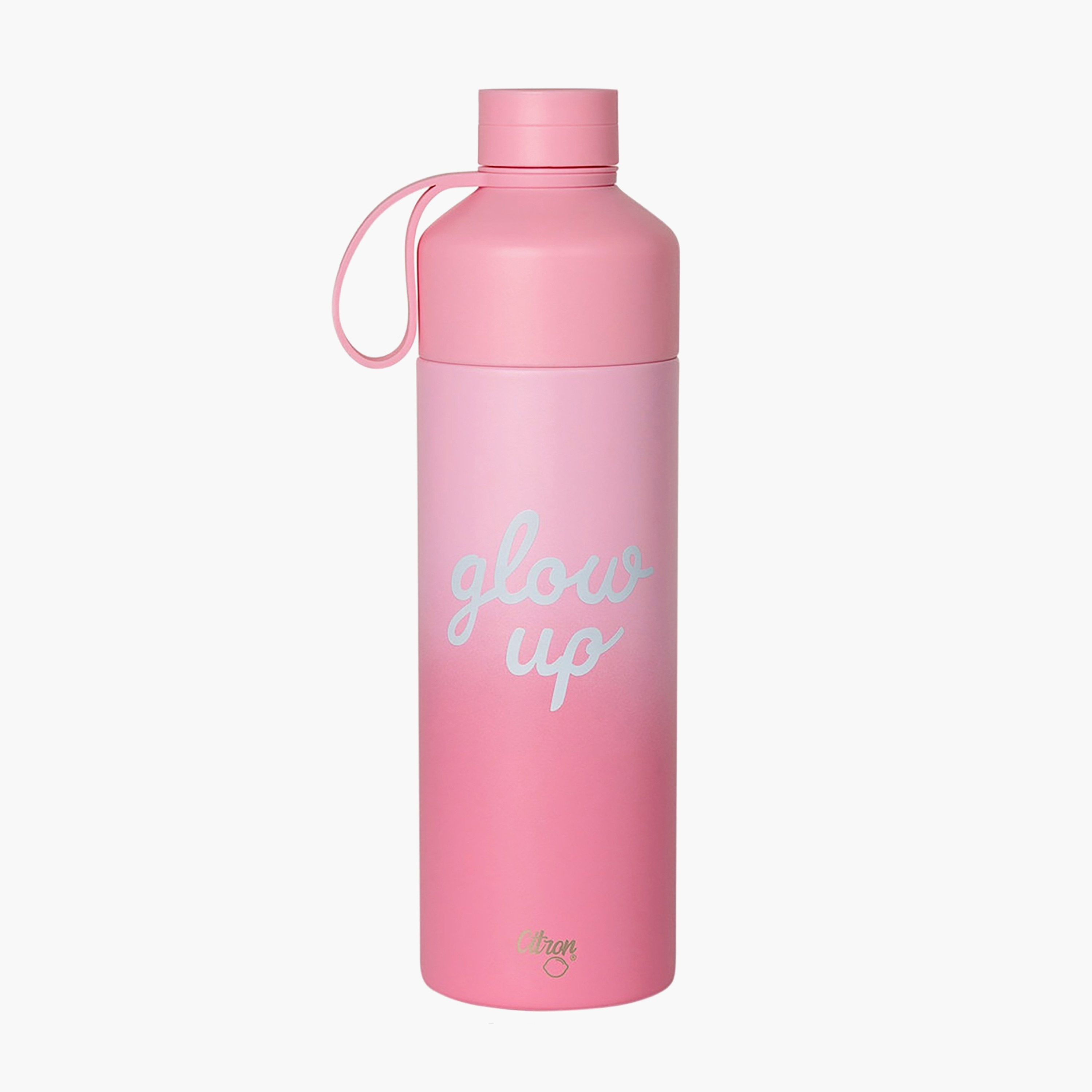 Glow Up Collection Water Bottle-750 Ml-Twisting Lid- (304 Stainless Steel) Pink \ 7.9X27-household-dining-drinkserveware-bottles-image-1