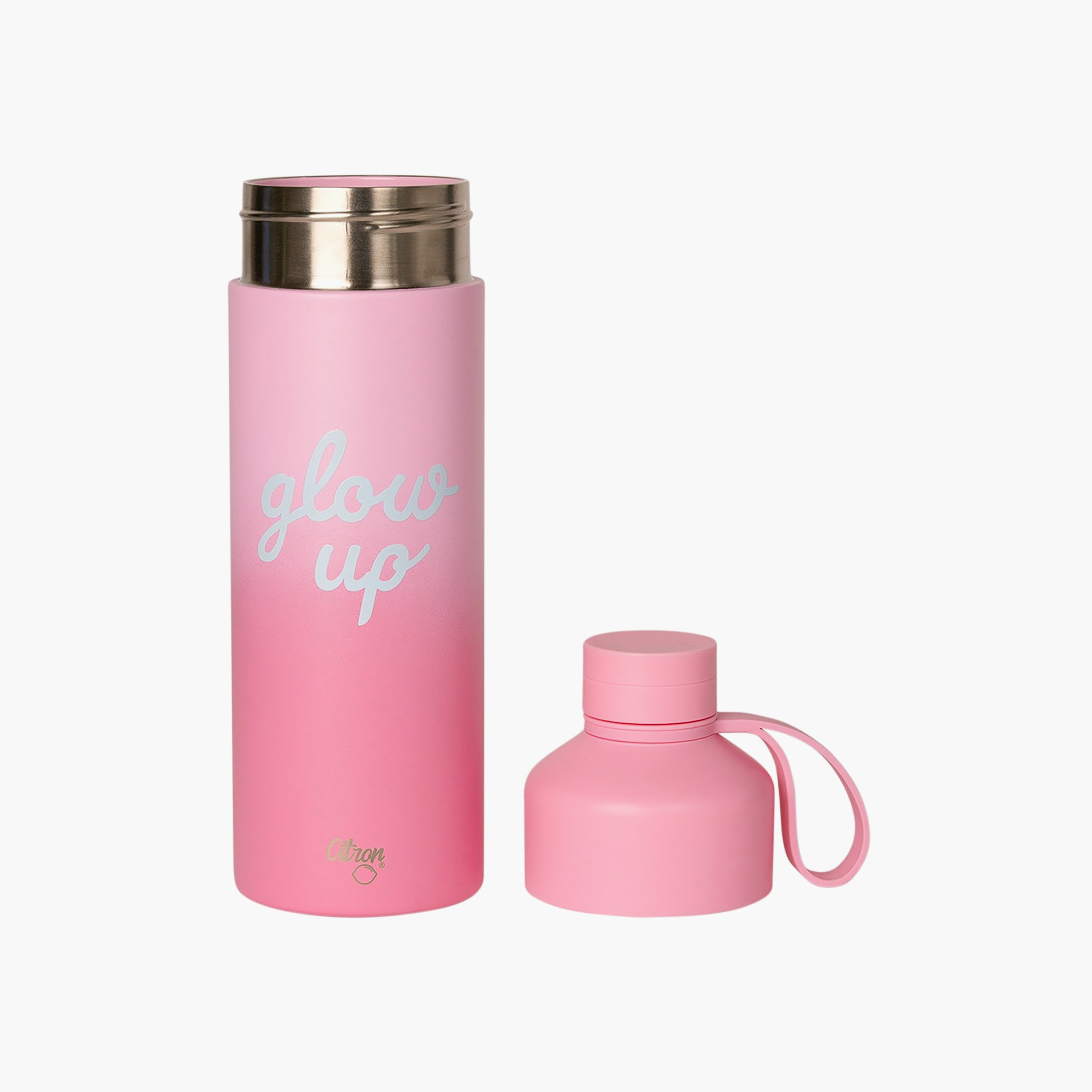 Glow Up Collection Water Bottle-750 Ml-Twisting Lid- (304 Stainless Steel) Pink \ 7.9X27-household-dining-drinkserveware-bottles-image-4