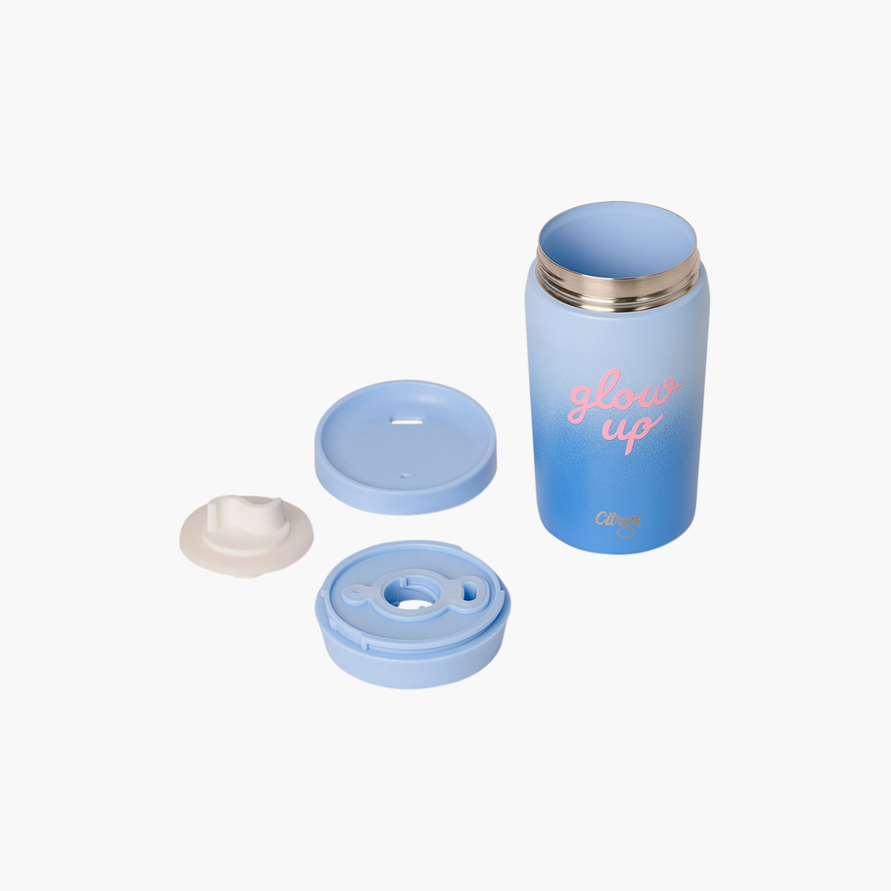 Glow Up Collection Coffee Mug-320 Ml-Twisting Lid- (304 Stainless Steel) Blue \ 7.36X15.2-household-dining-drinkserveware-bottles-image-6