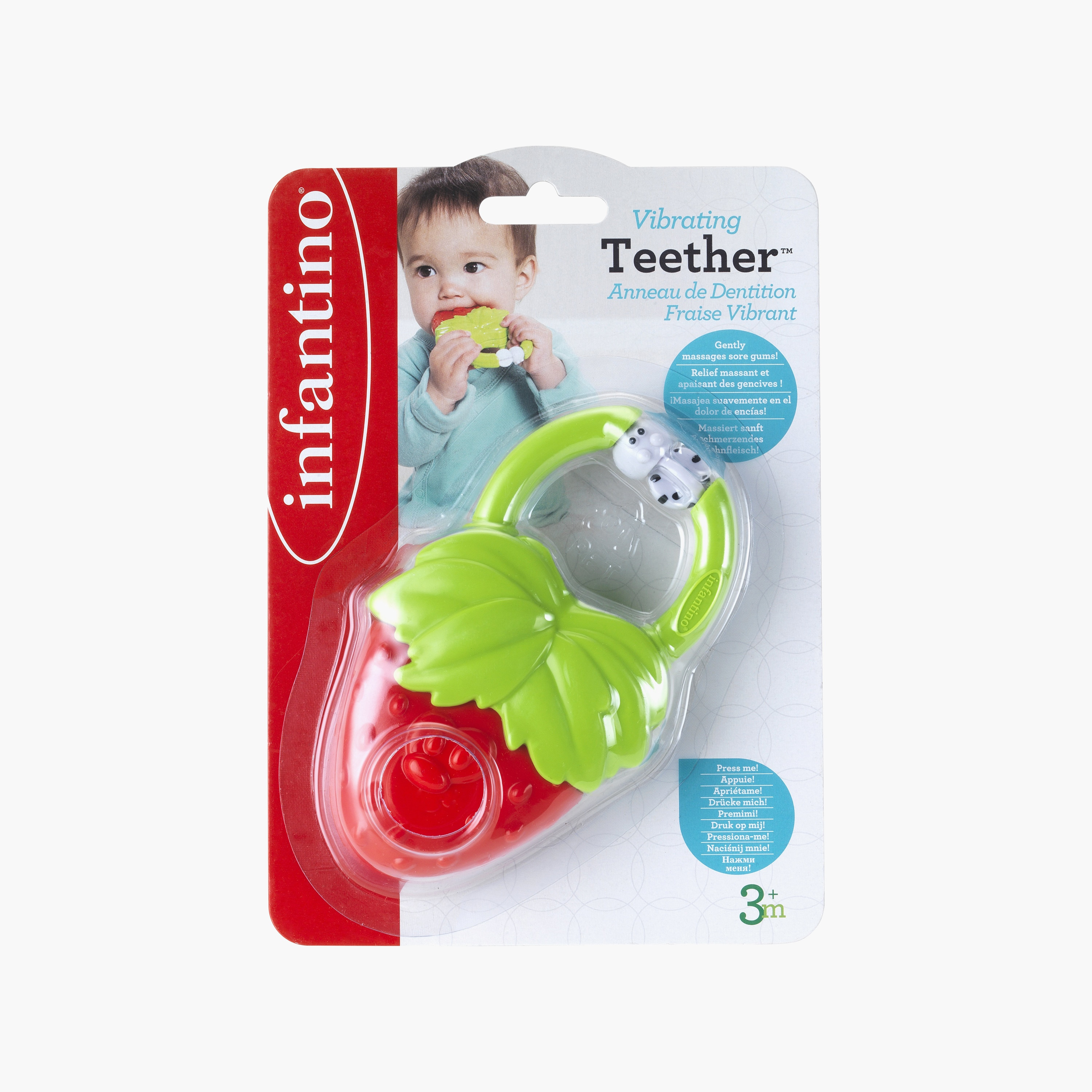 Infantino Vibrating Strawberry Teether Toy-toys-babyandtoddlertoys-rattlesandteethers-image-2