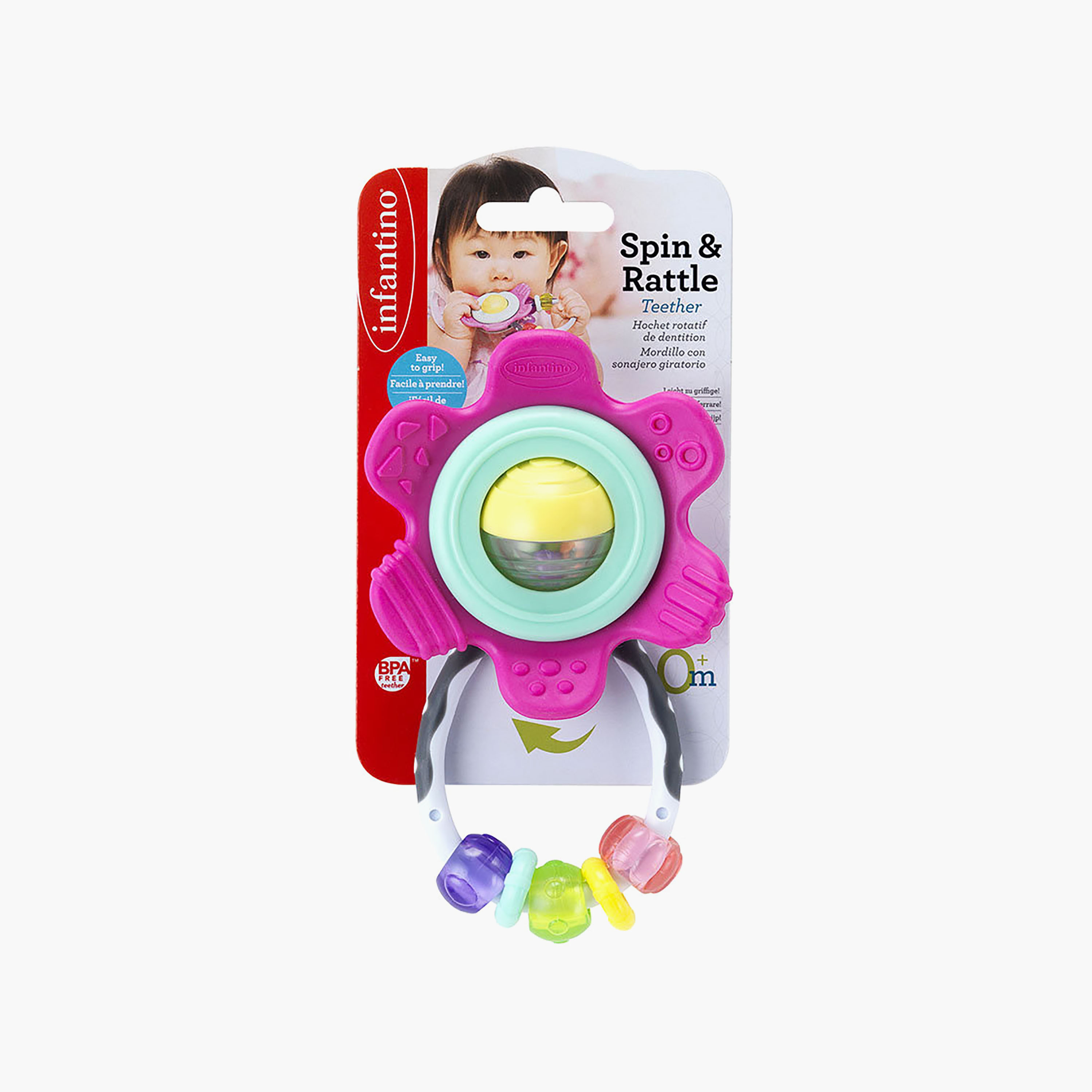 لعبة عضاضة سبين أند راتل الدوارة من إنفانتينو-toys-babyandtoddlertoys-rattlesandteethers-image-2