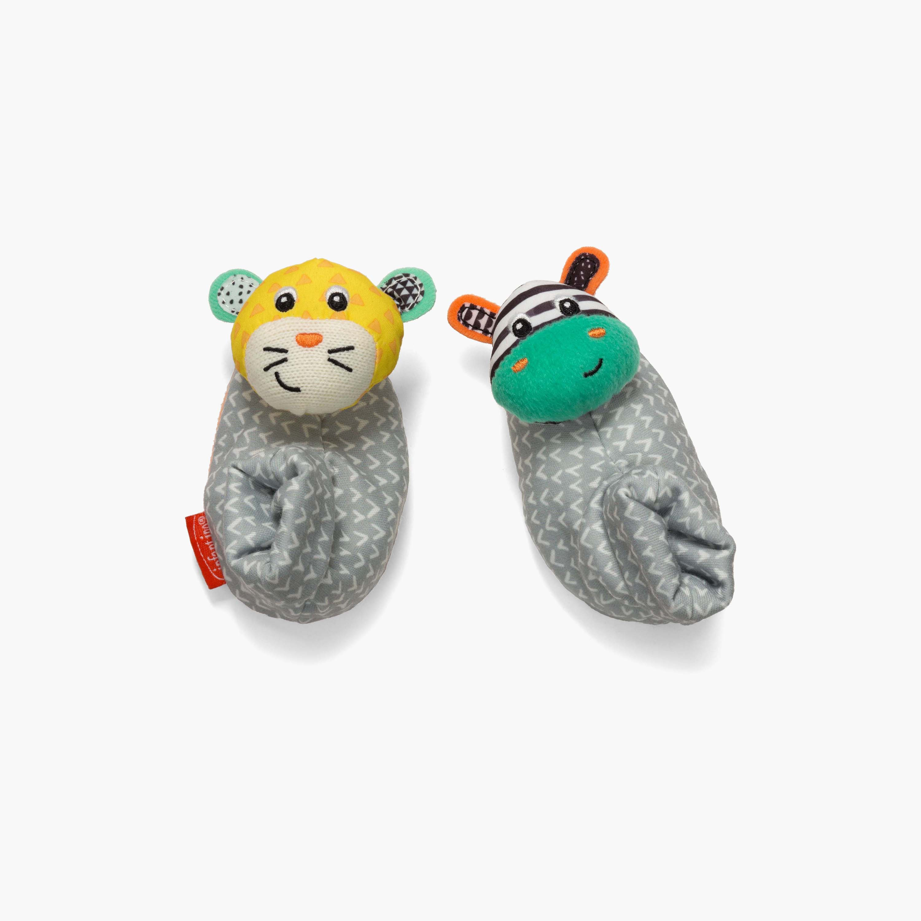 Infantino 2-Piece Zebra Tiger Foot Rattles-toys-babyandtoddlertoys-rattlesandteethers-image-1