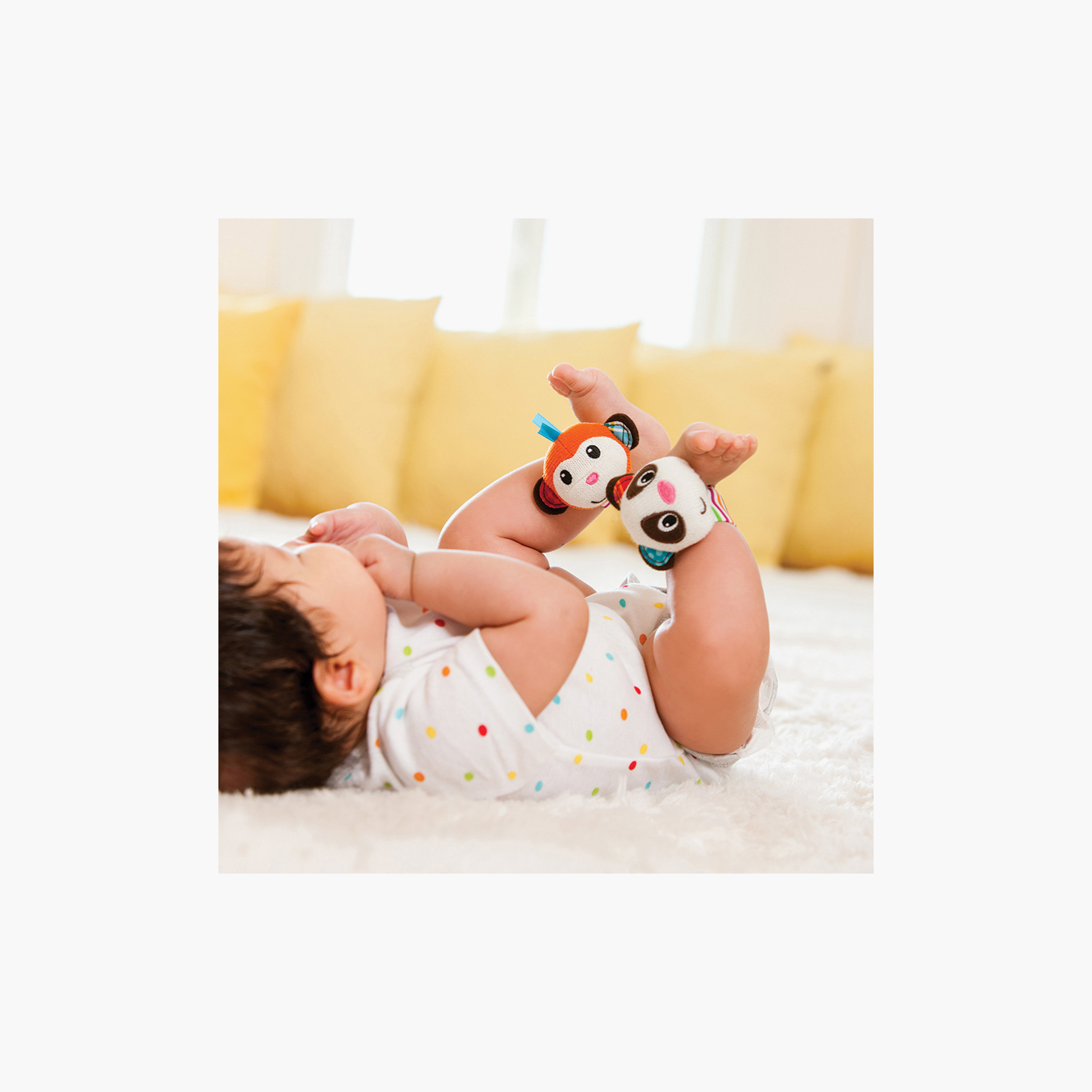 Infantino 2-Piece Monkey Panda Wrist Rattles-toys-babyandtoddlertoys-rattlesandteethers-image-5