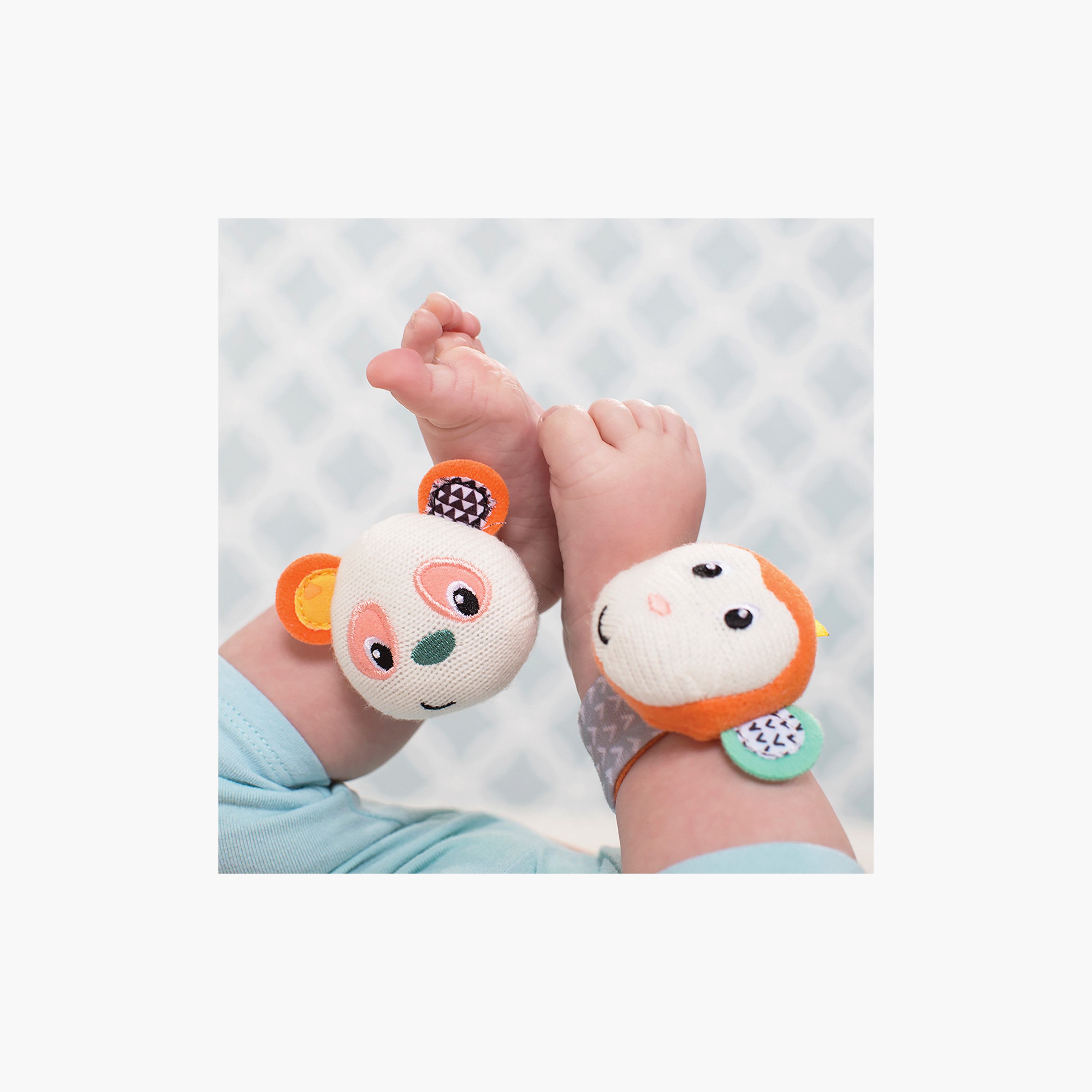 Infantino 2-Piece Monkey Panda Wrist Rattles-toys-babyandtoddlertoys-rattlesandteethers-image-6