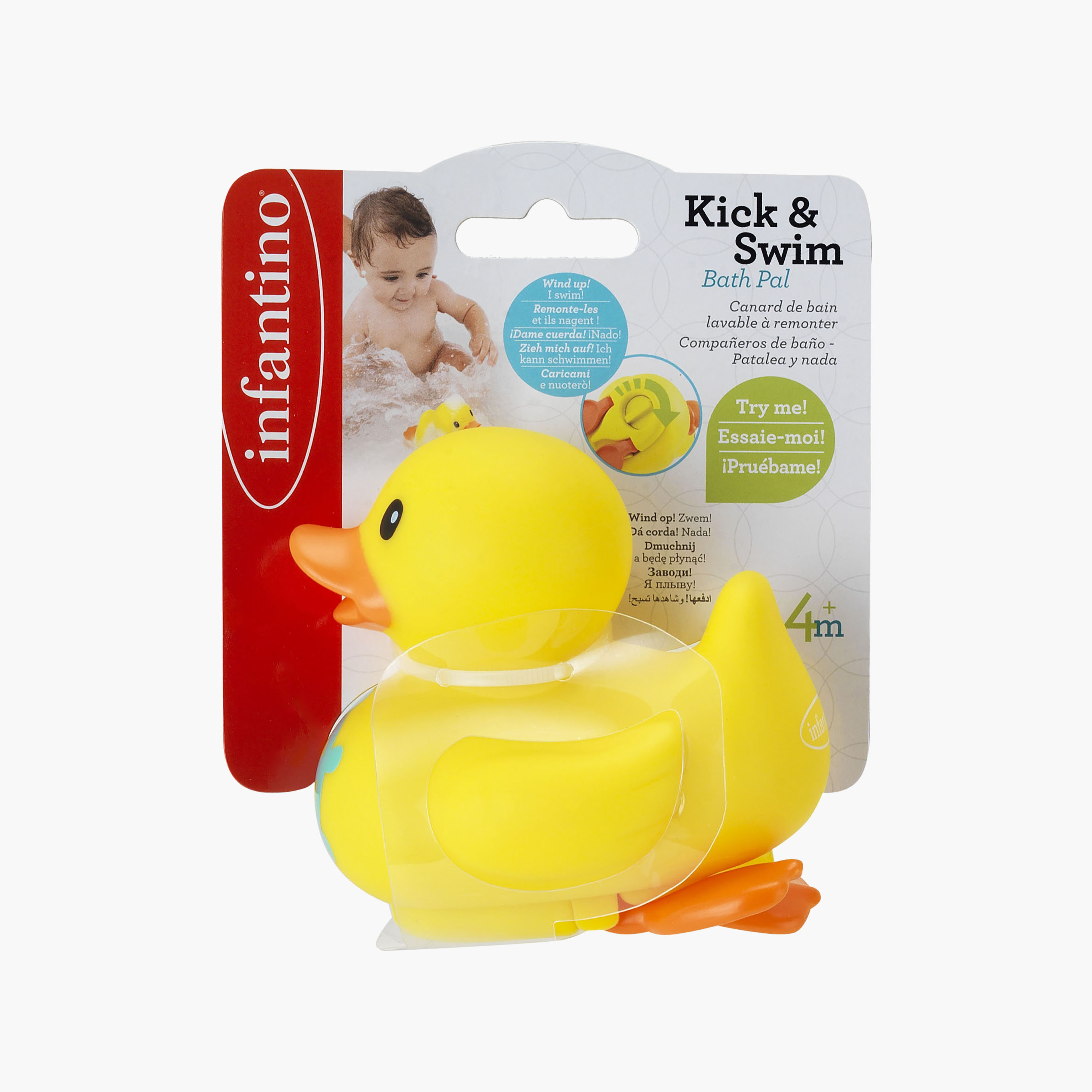 Infantino Kick & Swim Bath Duck Toy - 4 Months+-toys-babyandtoddlertoys-bathtoys-image-3
