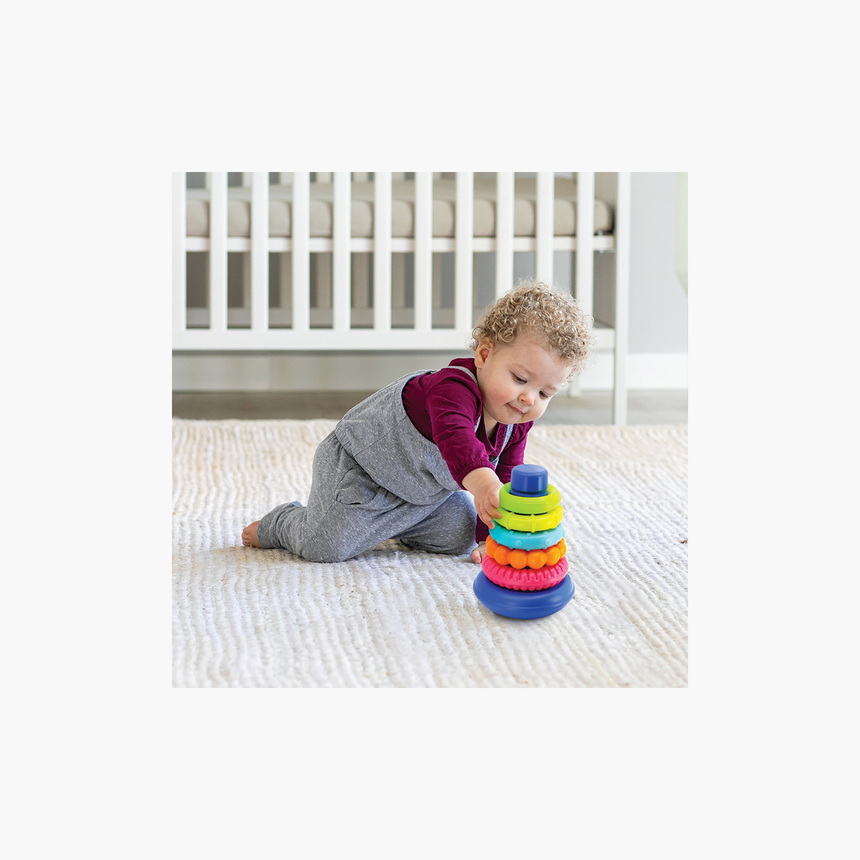 Infantino Rock N Stack Rings Baby Activity Toy - 6 Months+-toys-babyandtoddlertoys-stackingandnestingtoys-image-3