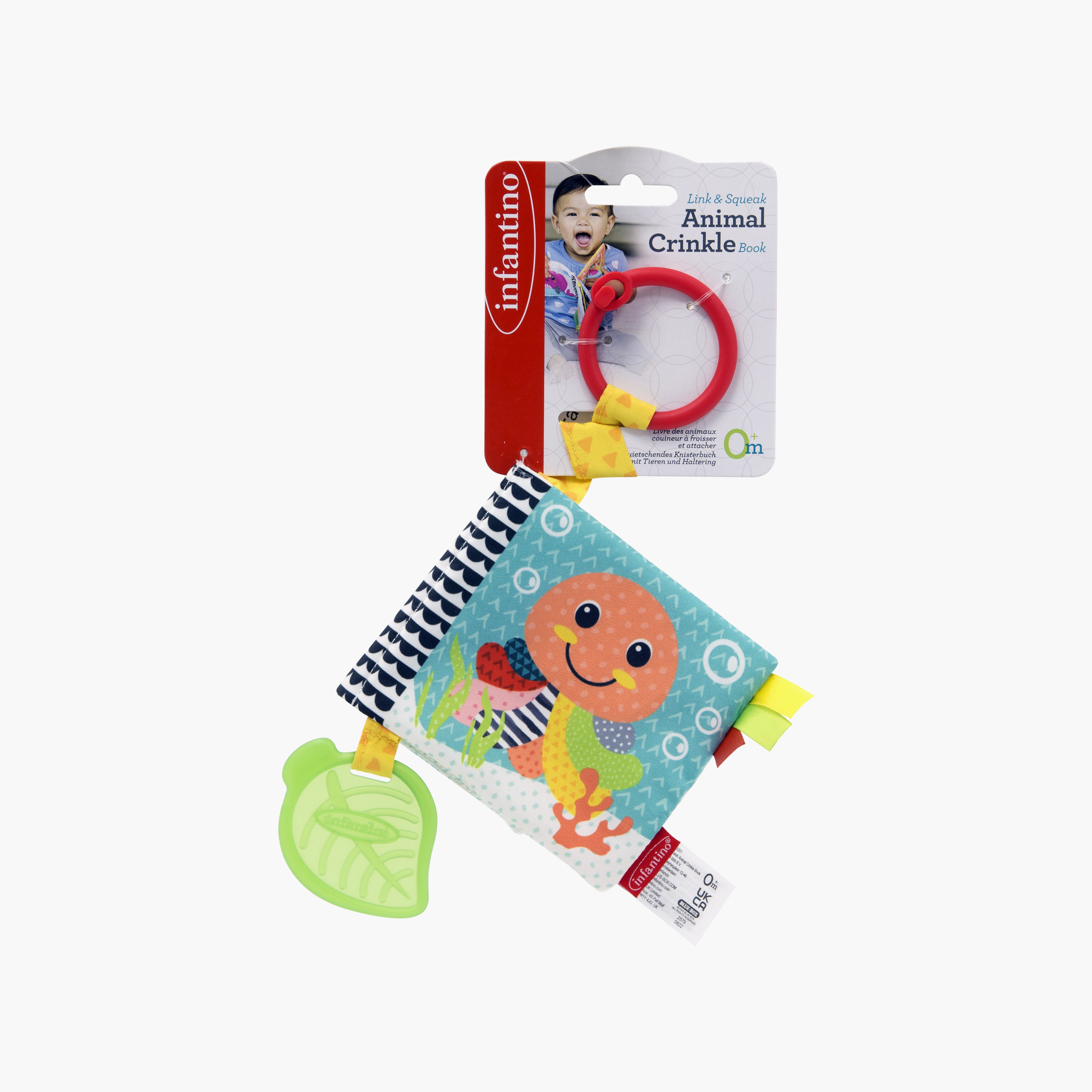 Infantino Animal Crinkle Book Stroller Toy with Teether-toys-babyandtoddlertoys-strollertoys-image-2