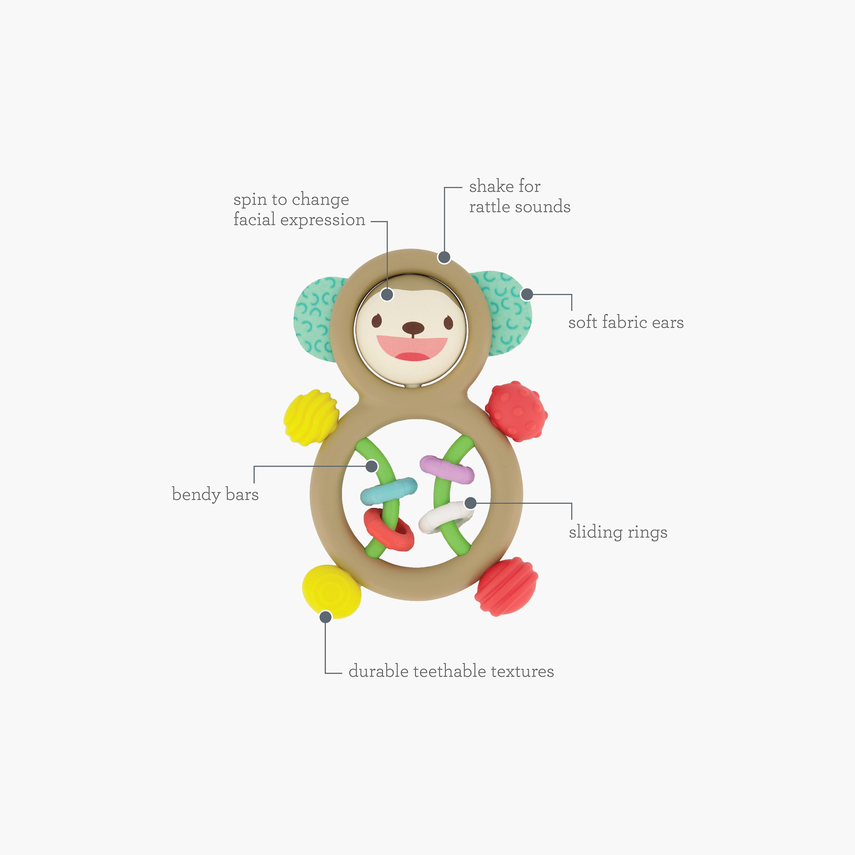 Infantino Busy Lil' Sensory Rattle & Teether-toys-babyandtoddlertoys-rattlesandteethers-image-7