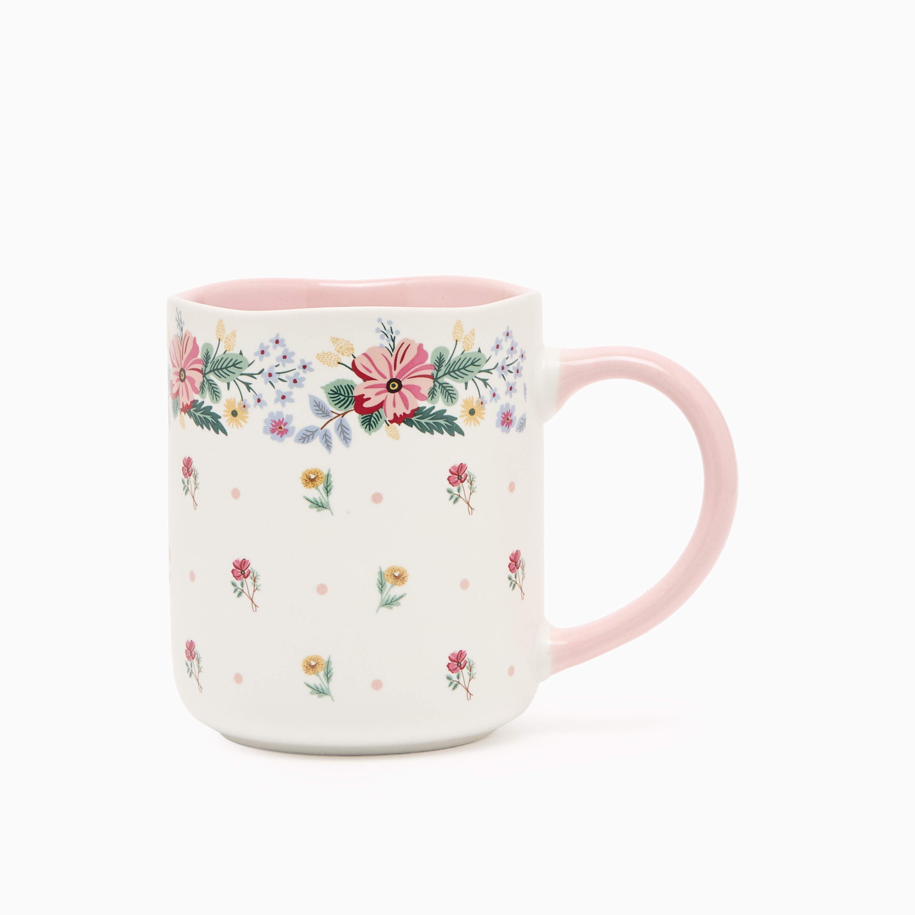 مج من الخزف الصيني بطبعات زهور - 385 مل-household-dining-teaandcoffee-mugsandcups-image-1