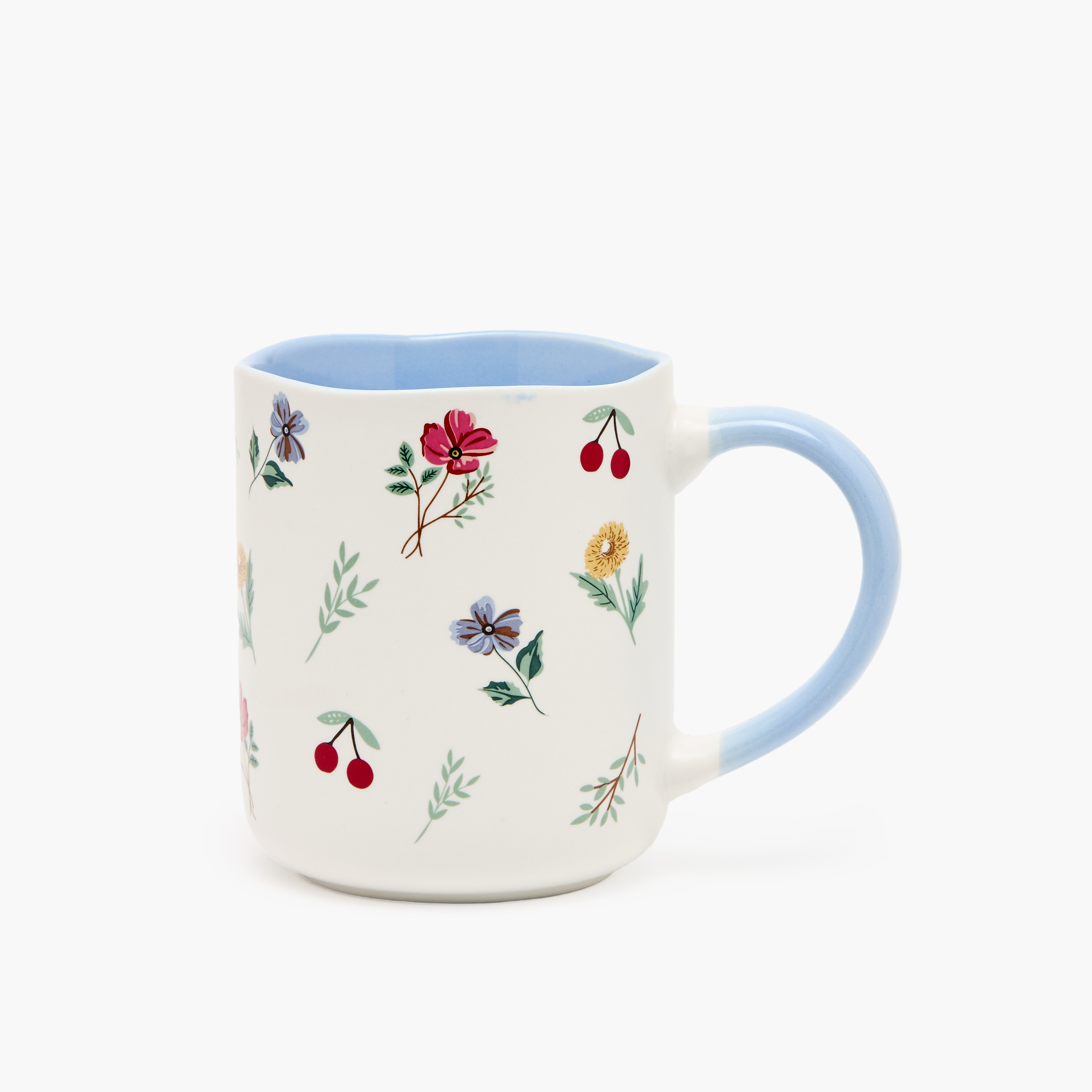 مجّ من الخزف الصيني الجديد بطبعات زهور ومقبض - 385 مل-household-dining-teaandcoffee-mugsandcups-image-1