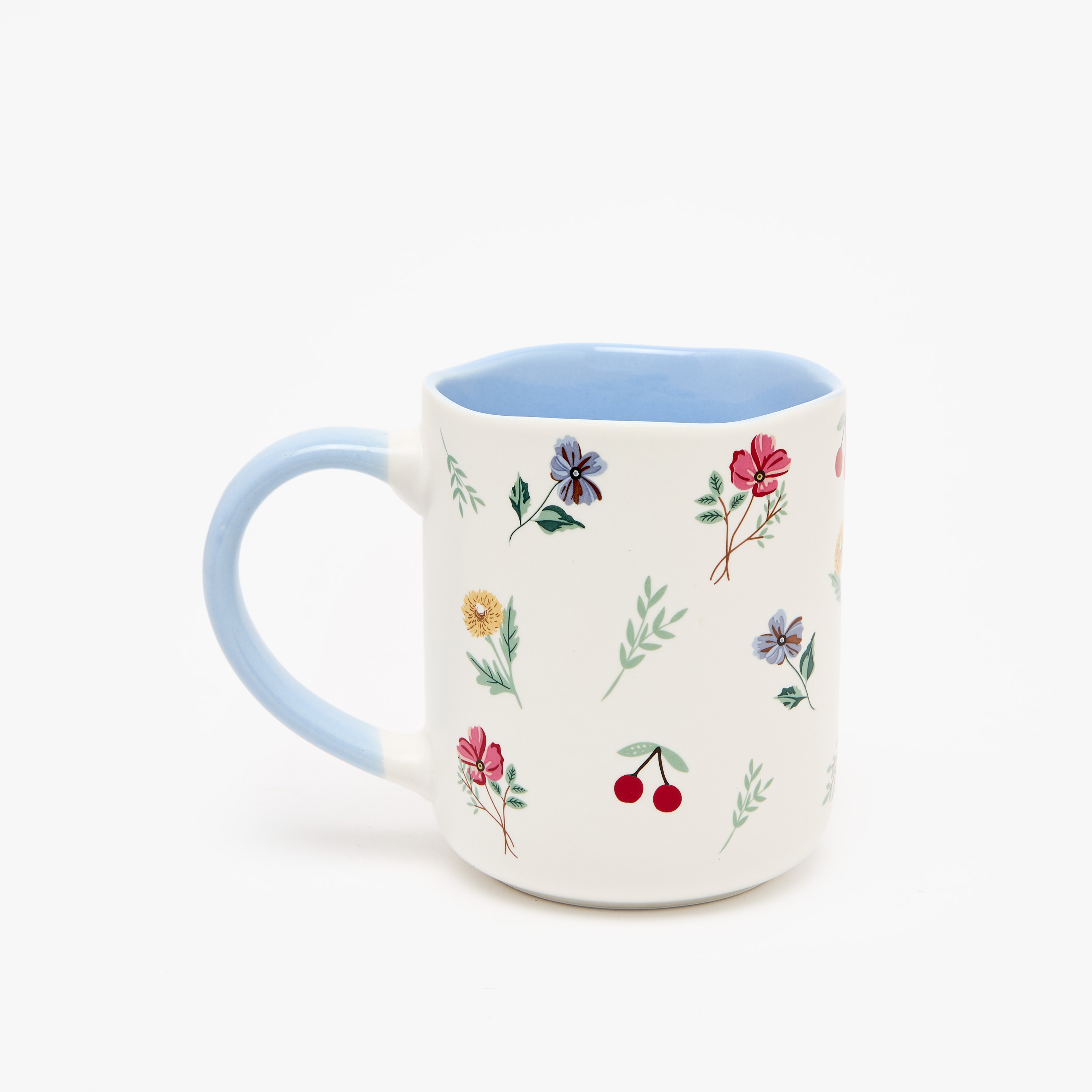مجّ من الخزف الصيني الجديد بطبعات زهور ومقبض - 385 مل-household-dining-teaandcoffee-mugsandcups-image-2