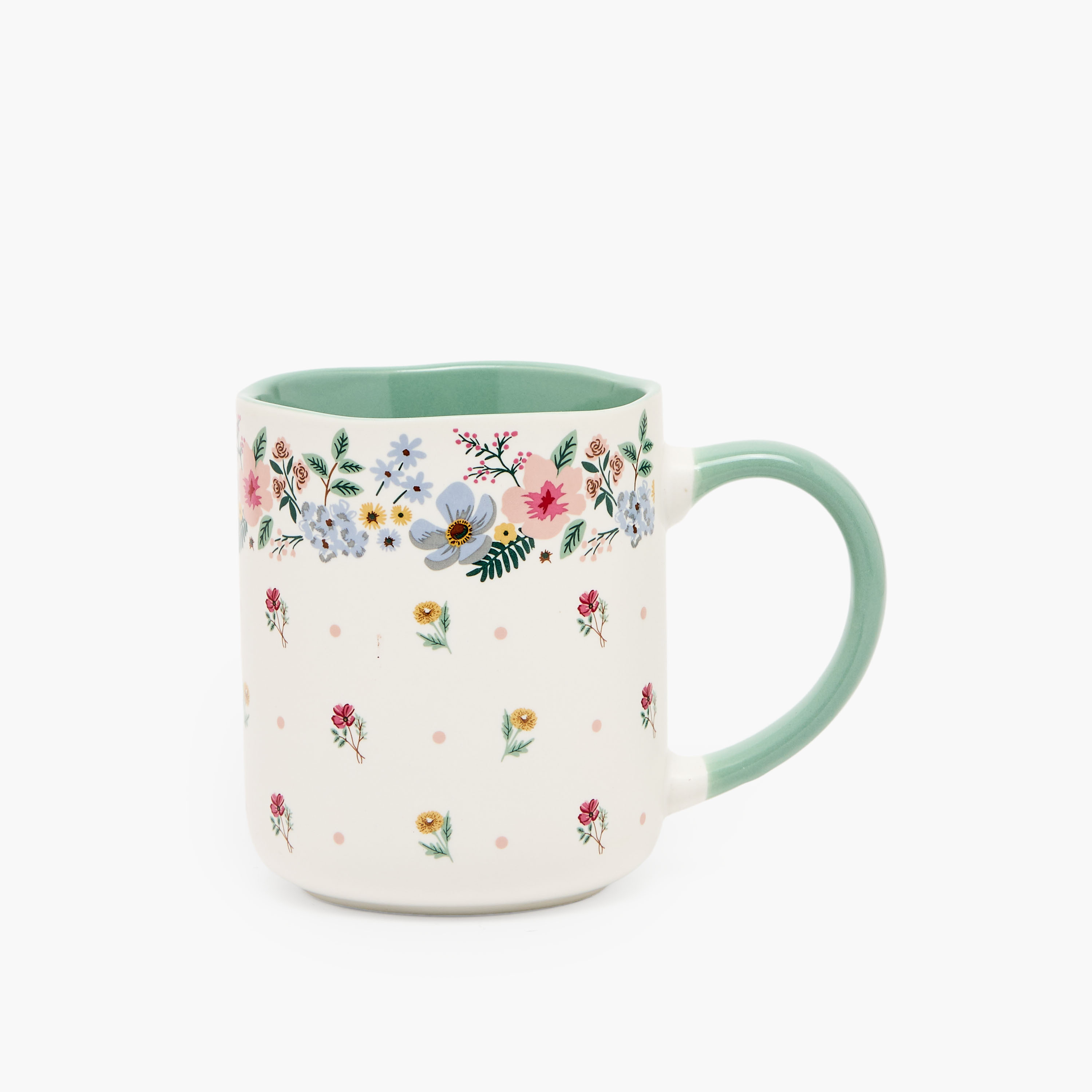 Flower Print Ceramic Mug - 385 ml-household-dining-teaandcoffee-mugsandcups-image-1