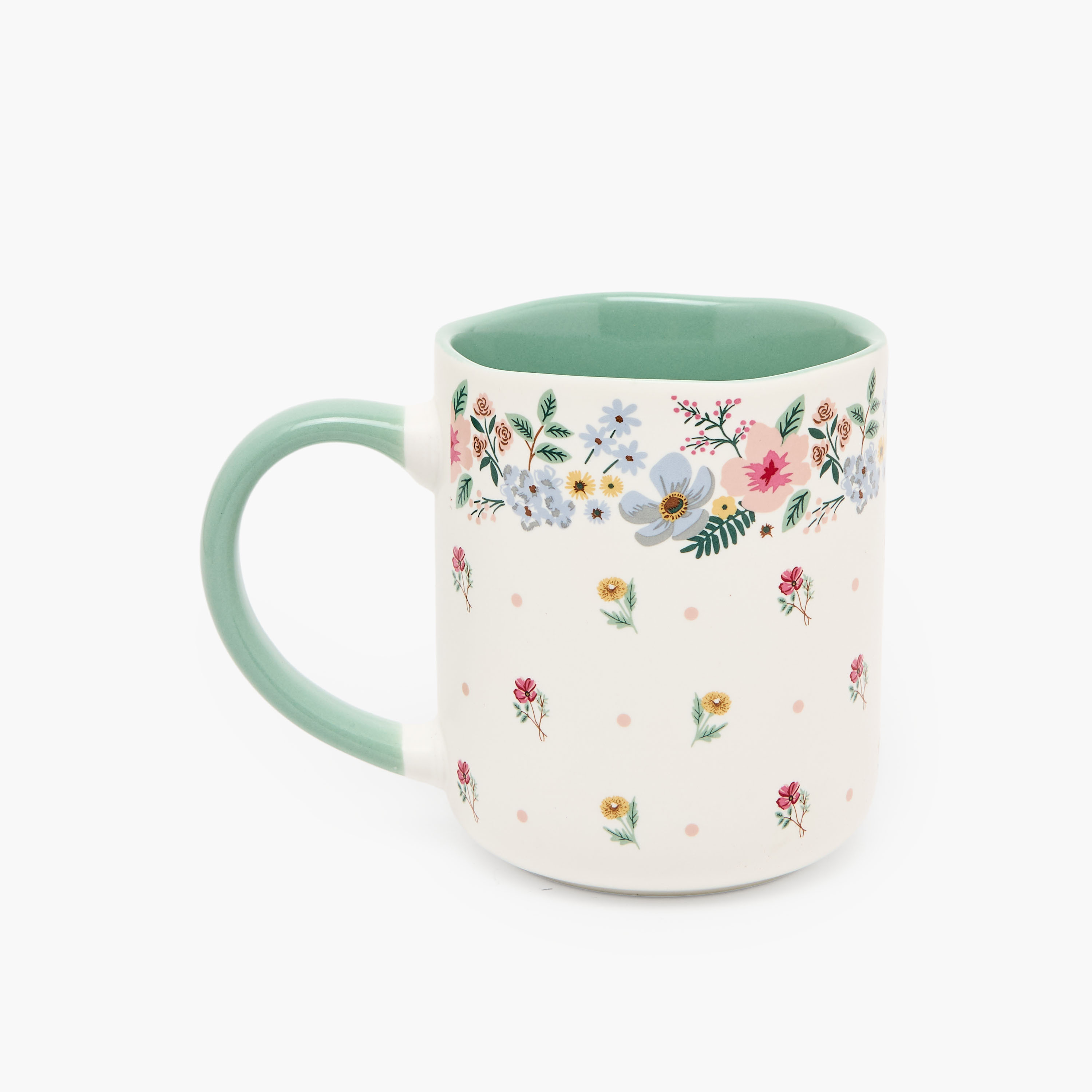 Flower Print Ceramic Mug - 385 ml-household-dining-teaandcoffee-mugsandcups-image-2