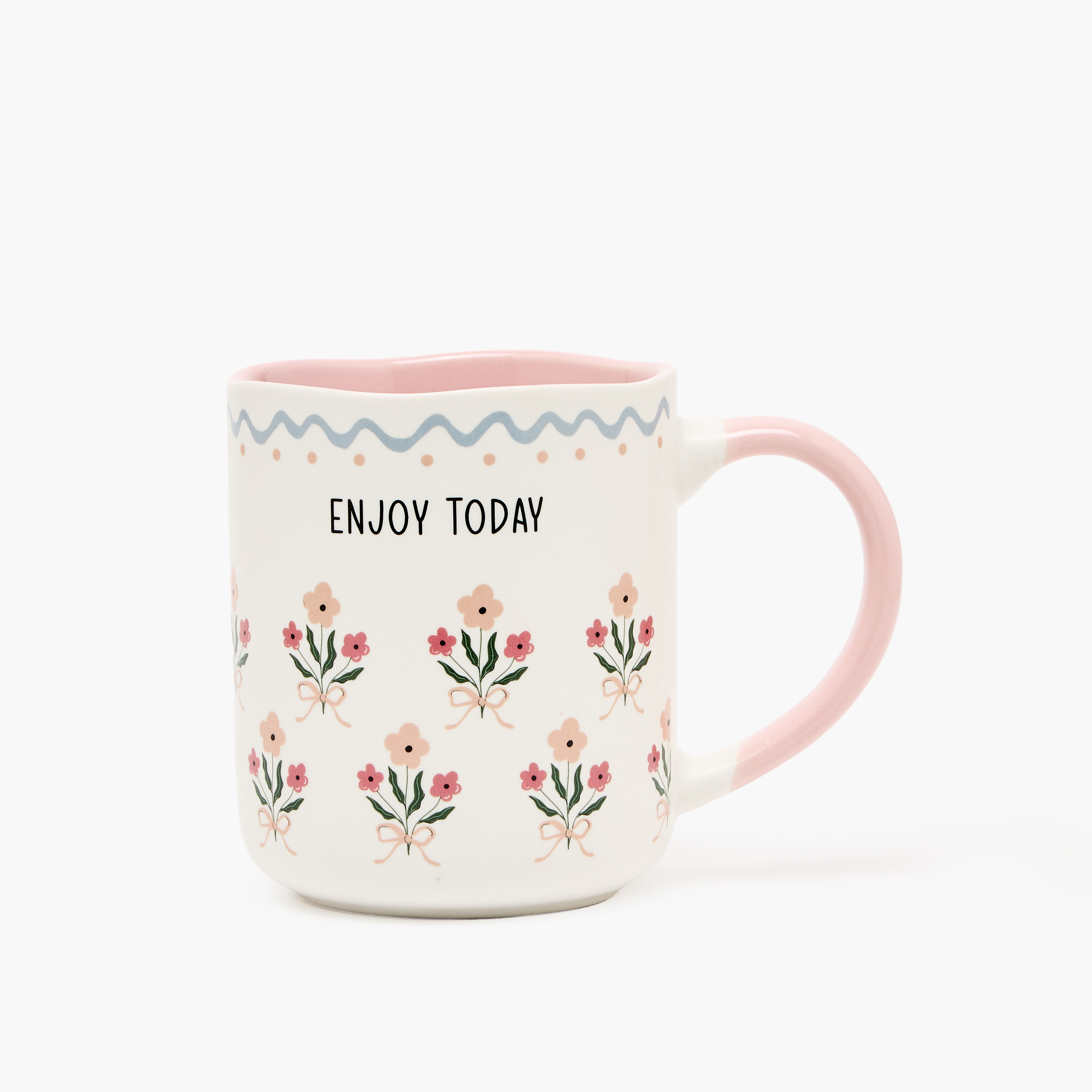 Flower Print New Bone China Mug with Handle - 385 ml-household-dining-teaandcoffee-mugsandcups-image-1