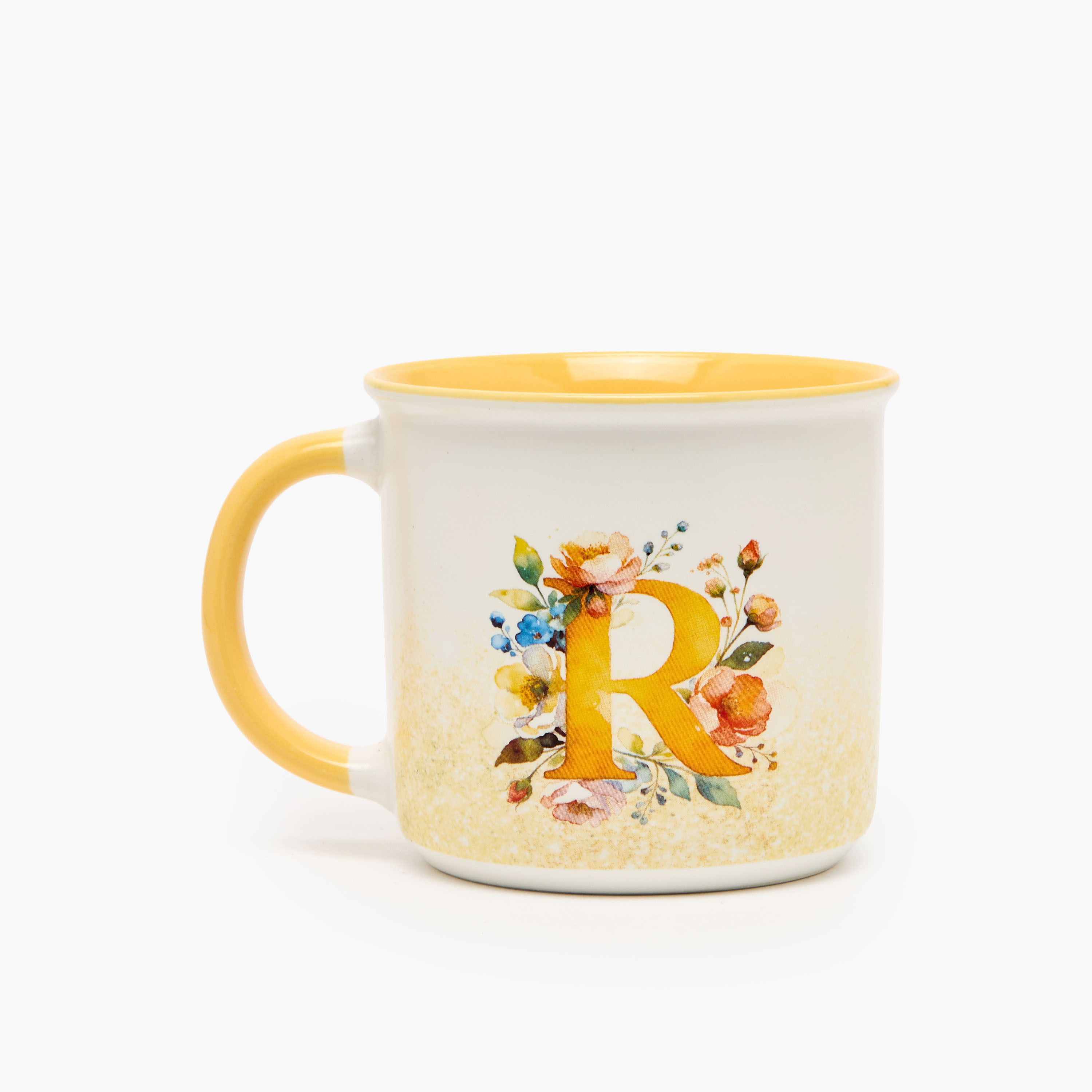 Floral Print Ceramic Mug with Initial R - 355 ml-household-dining-teaandcoffee-mugsandcups-image-2