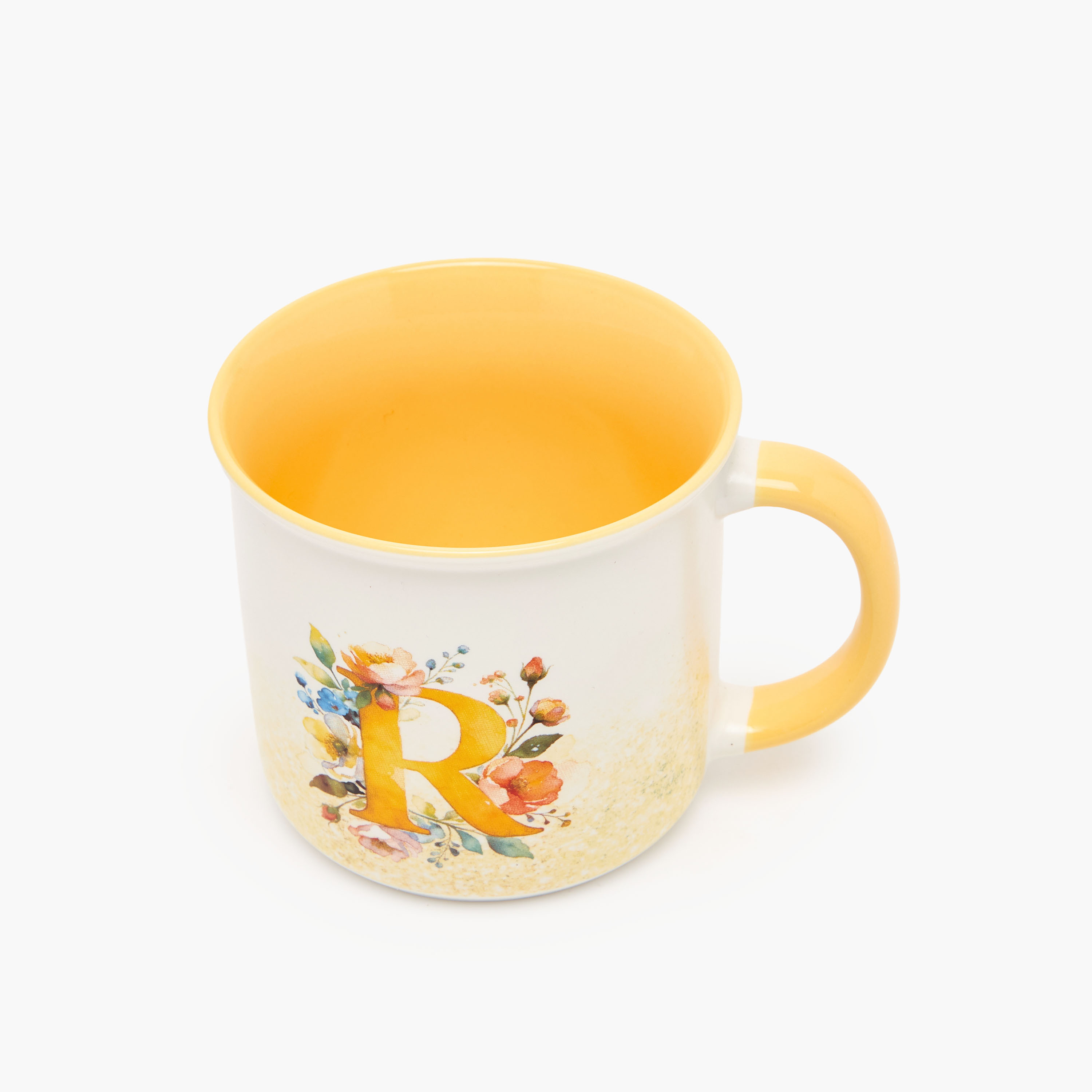 Floral Print Ceramic Mug with Initial R - 355 ml-household-dining-teaandcoffee-mugsandcups-image-3