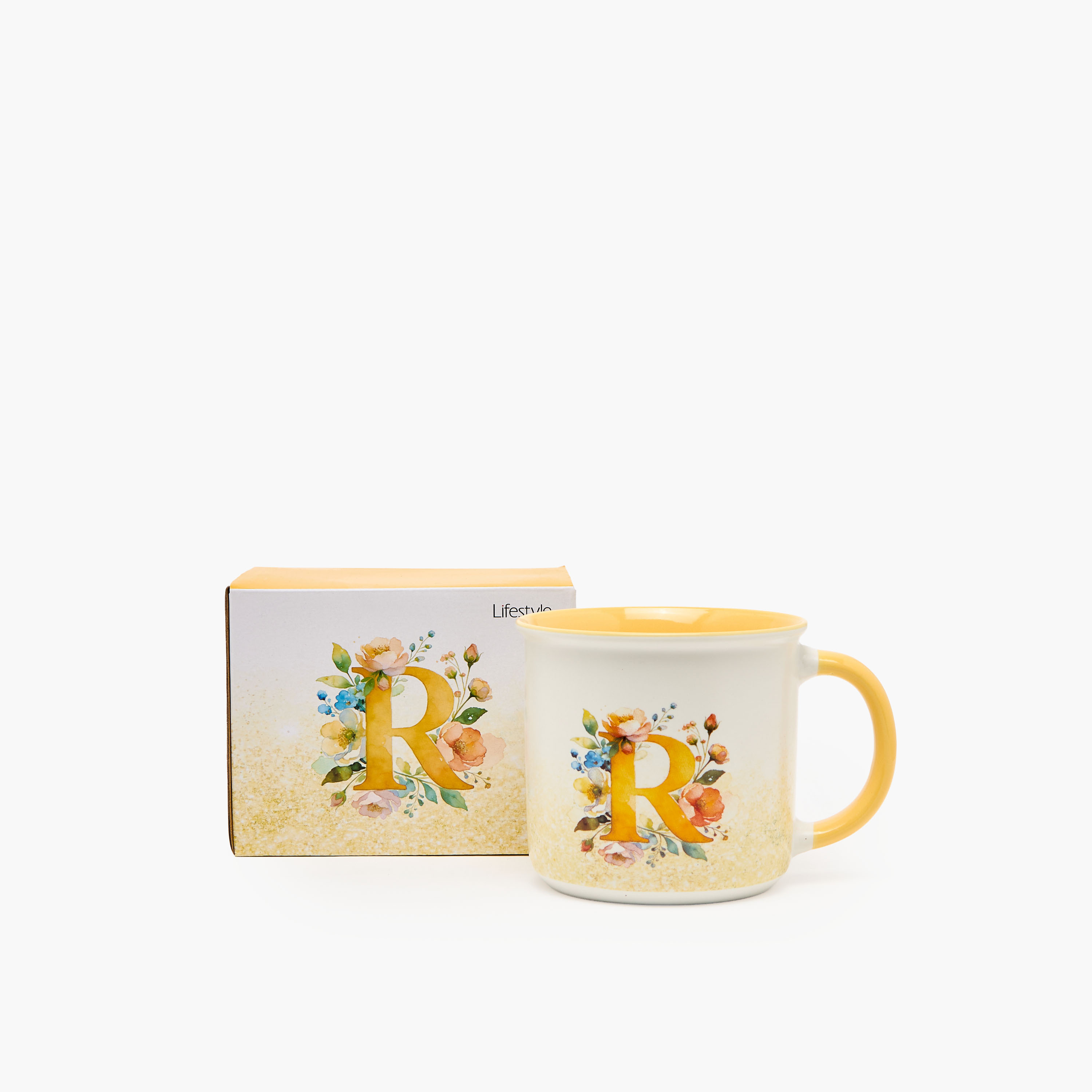 Floral Print Ceramic Mug with Initial R - 355 ml-household-dining-teaandcoffee-mugsandcups-image-6