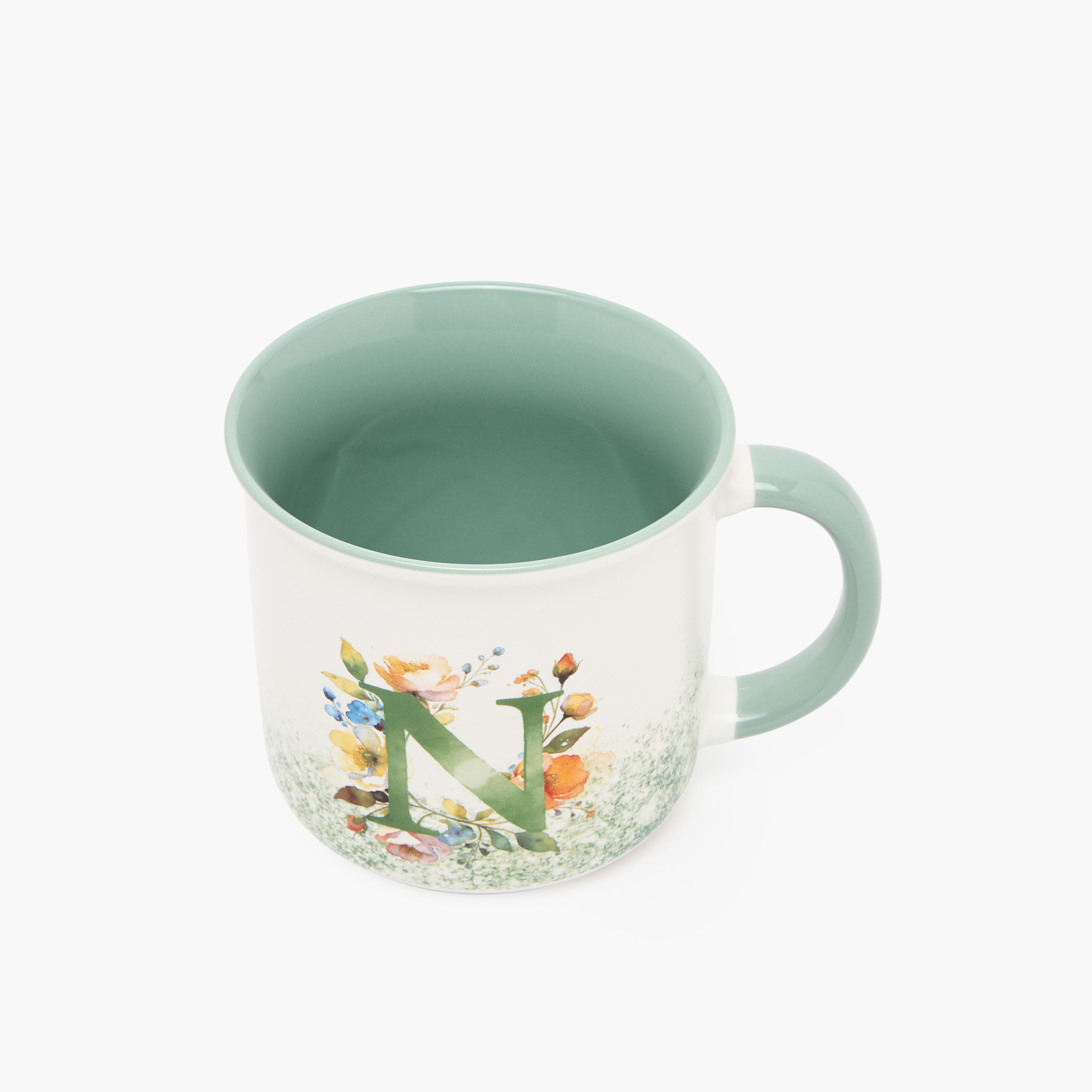 Floral Print New Bone China Mug with Initial 'N' - 380 ml-household-dining-teaandcoffee-mugsandcups-image-3