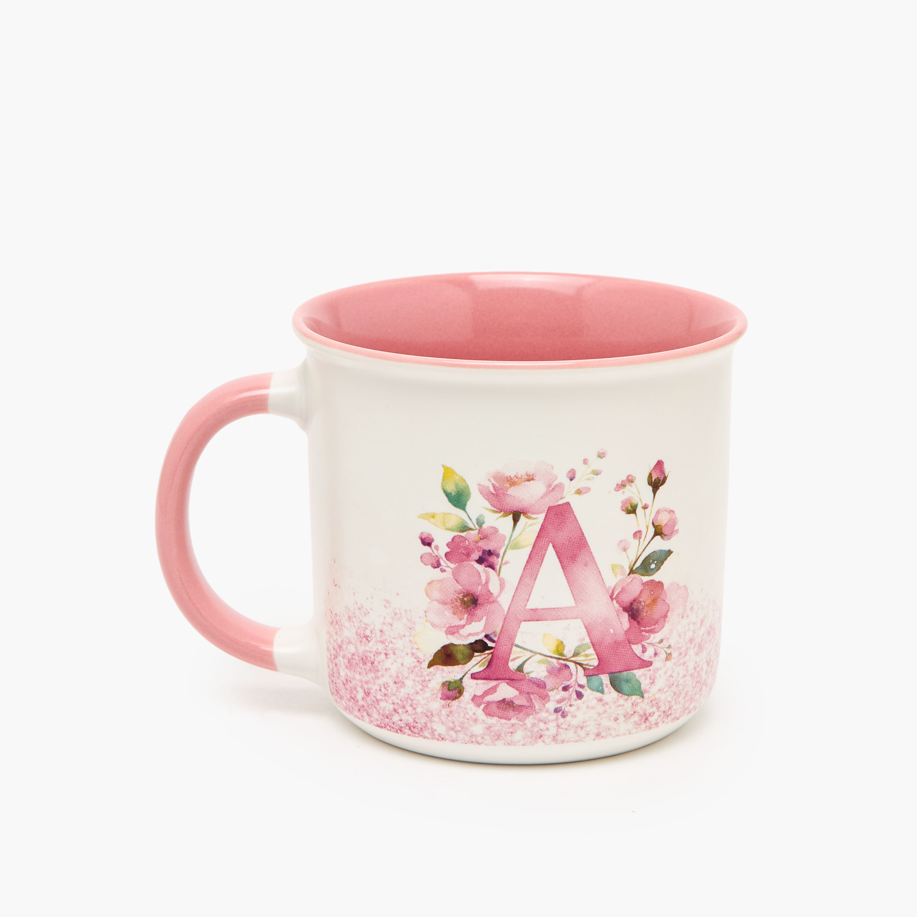 Floral Print New Bone China Mug with Initial A - 355 ml-household-dining-teaandcoffee-mugsandcups-image-2