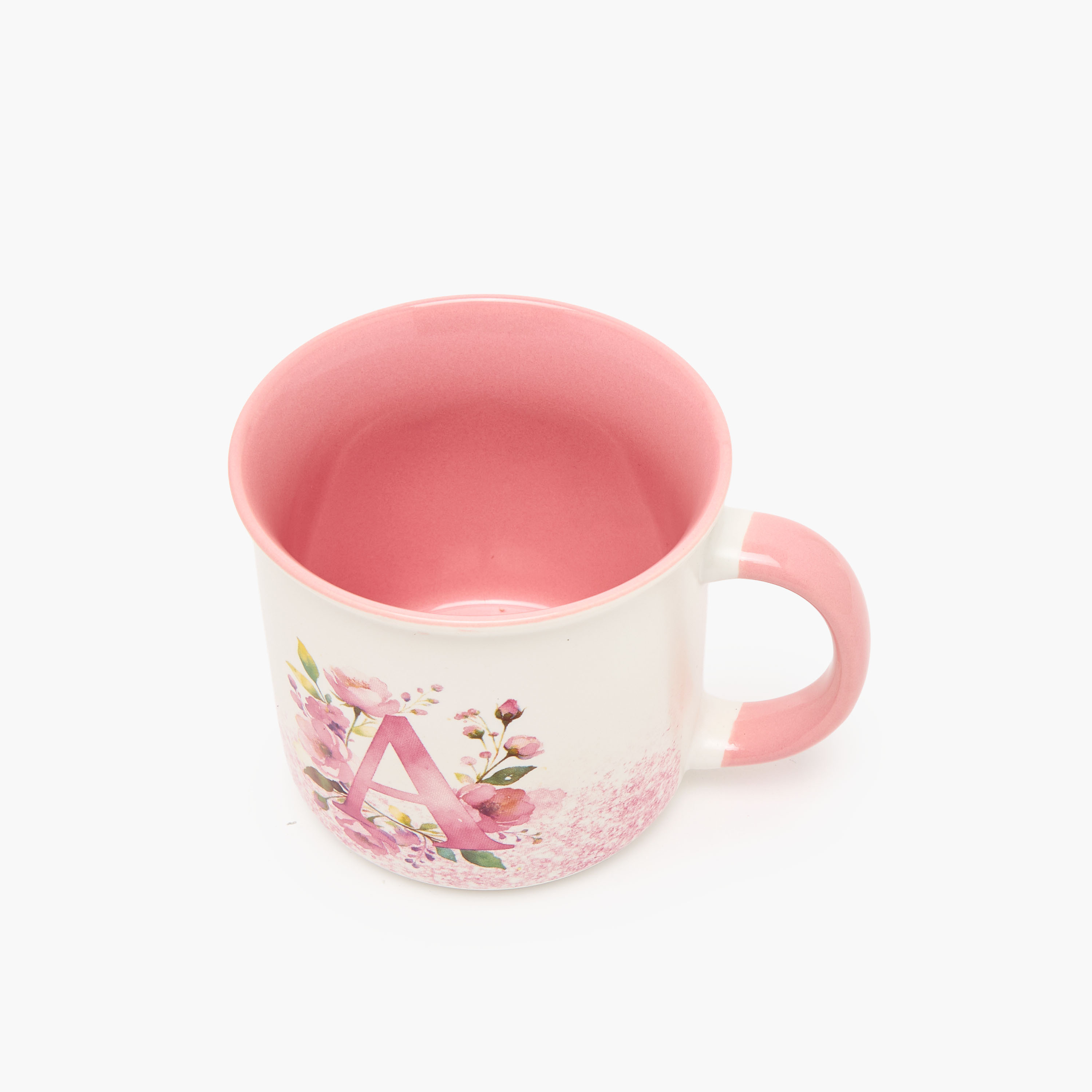 Floral Print New Bone China Mug with Initial A - 355 ml-household-dining-teaandcoffee-mugsandcups-image-3