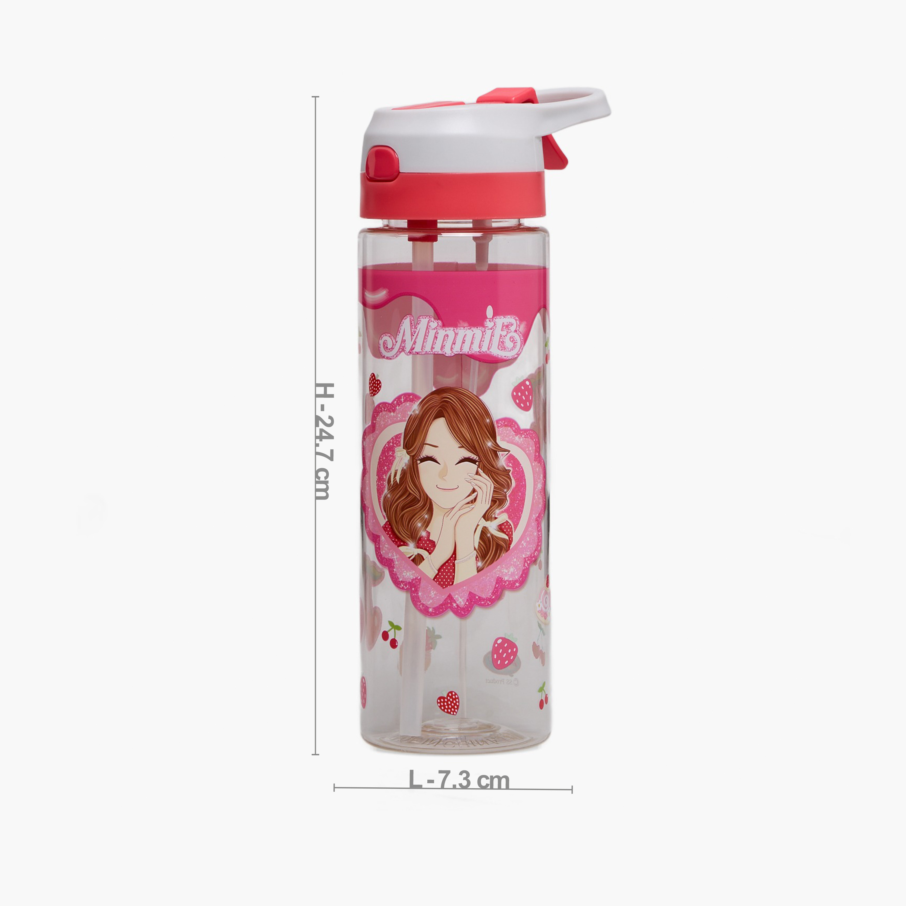 Minmie Printed Silicon Water Bottle with Spout and Loop Handle - 700 ml-school-waterbottles-image-3