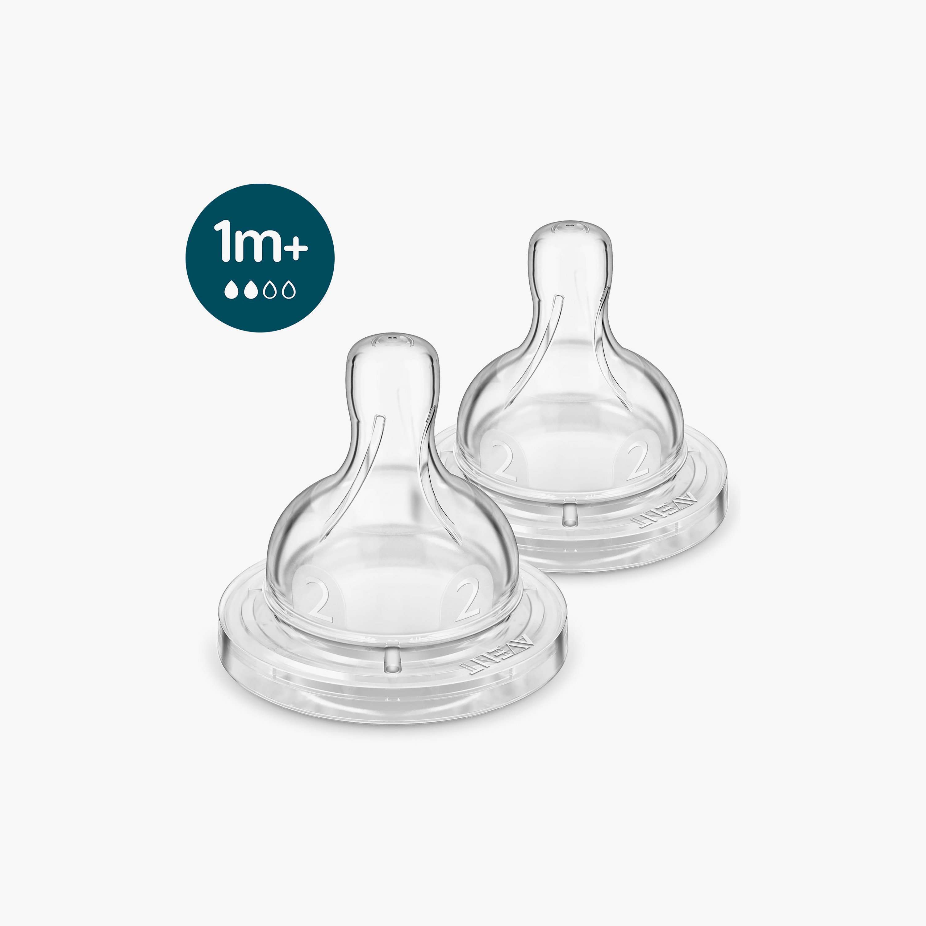 Philips Avent T2 Flow Silicone Teat - Pack of 2, 0 Months+-baby-feeding-feedingbottles-bottlesandteats-image-2