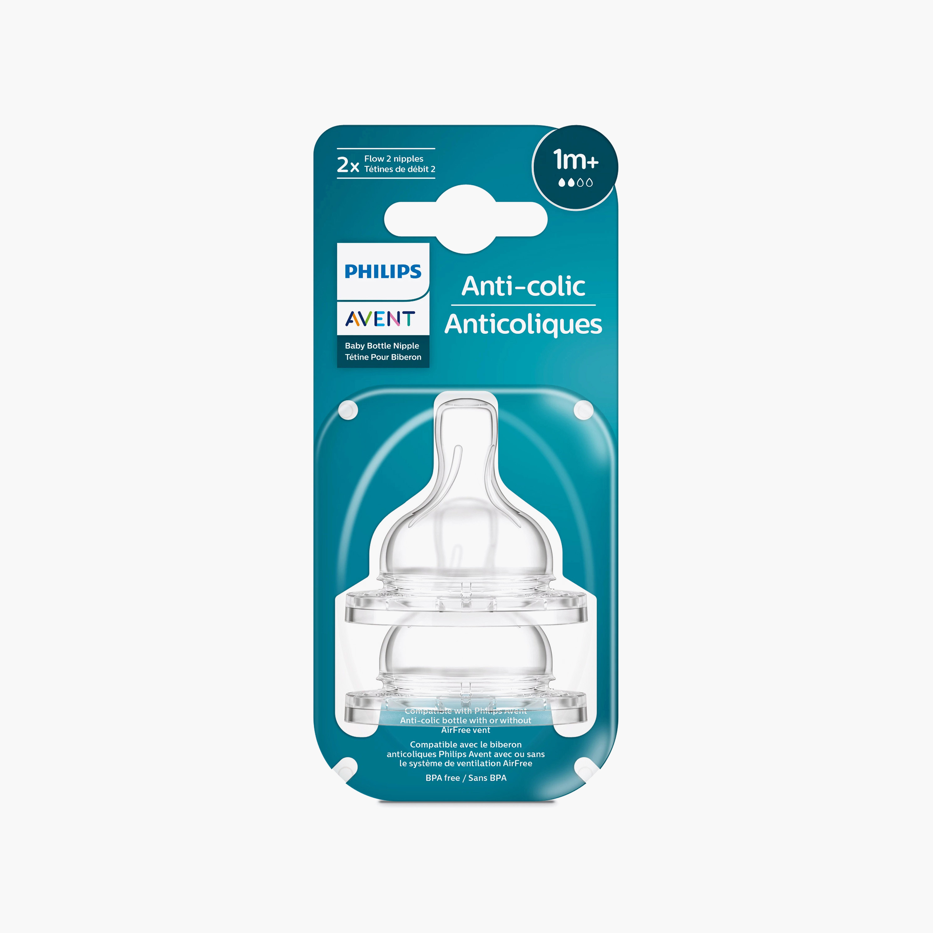 Philips Avent T2 Flow Silicone Teat - Pack of 2, 0 Months+-baby-feeding-feedingbottles-bottlesandteats-image-5