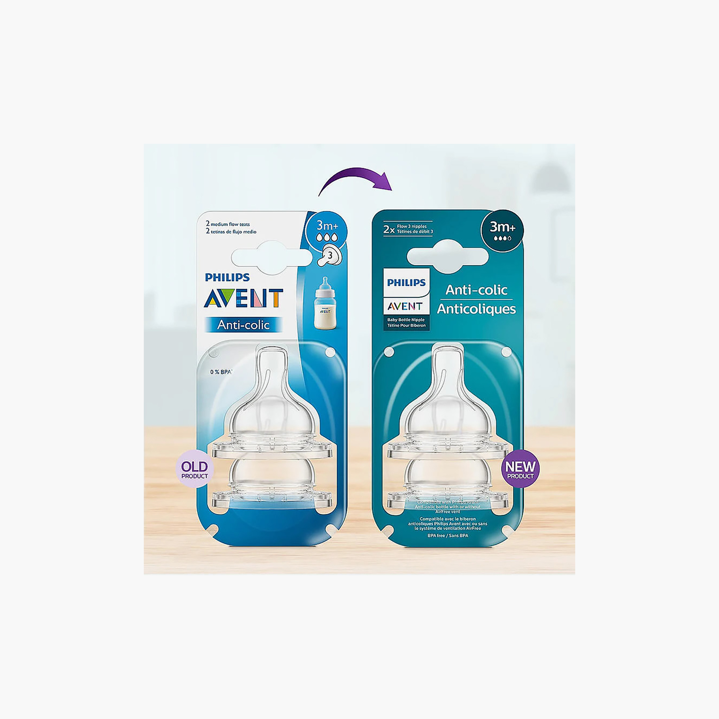 Philips Avent Airflex T3 Flow Silicone Teat - Pack of 2, 3 Months+-baby-feeding-feedingbottles-bottlesandteats-image-3