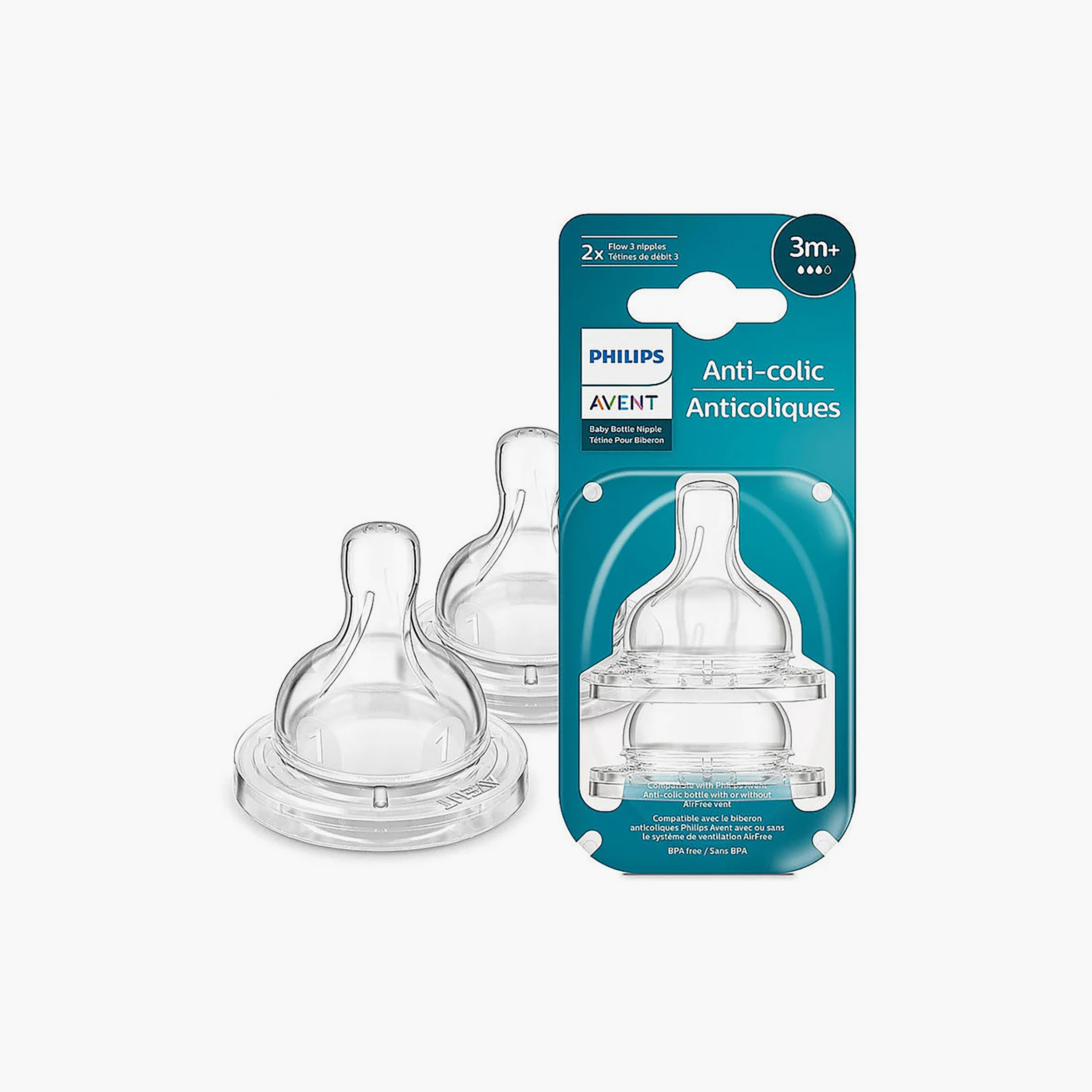 Philips Avent Airflex T3 Flow Silicone Teat - Pack of 2, 3 Months+-baby-feeding-feedingbottles-bottlesandteats-image-4