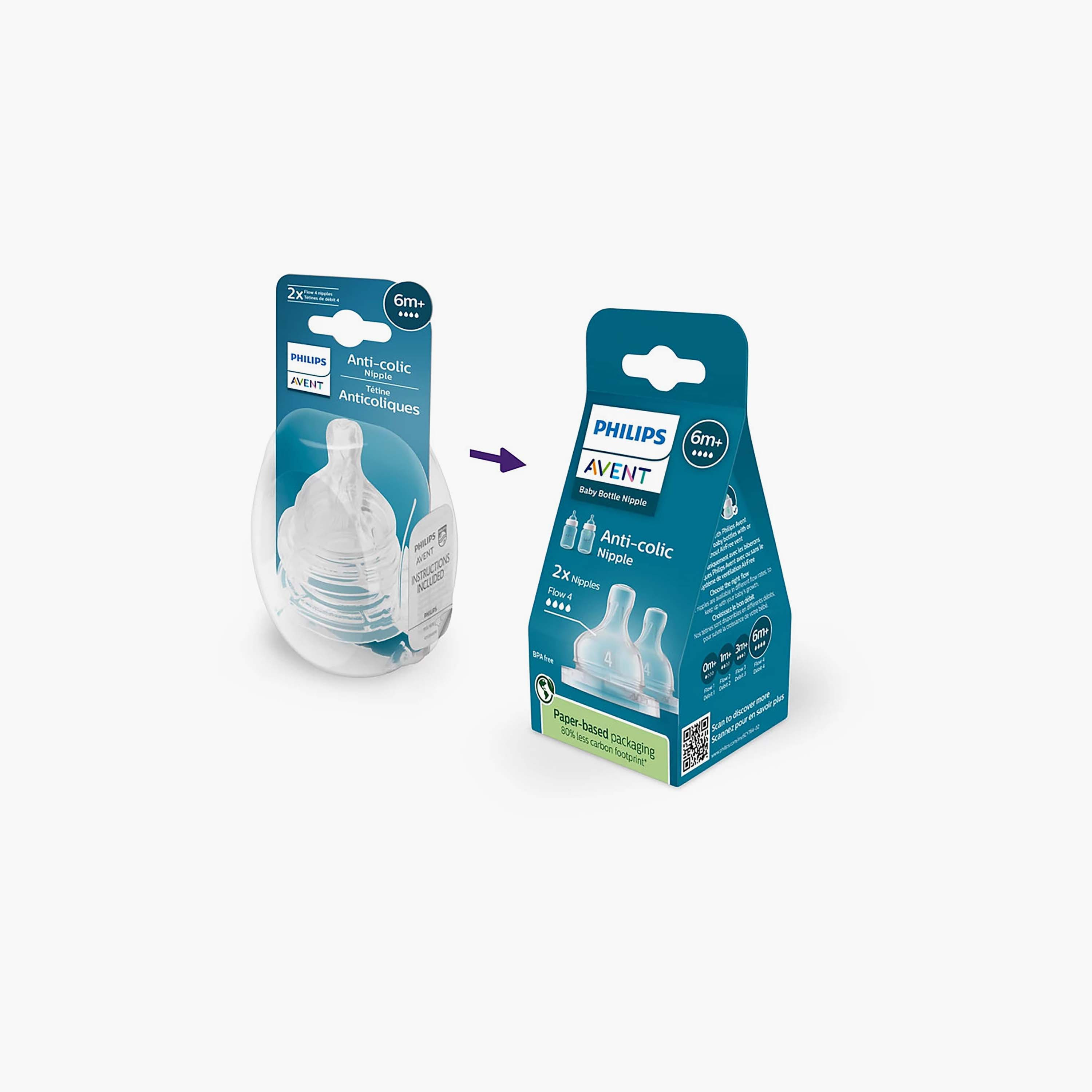 Philips Avent Flow 4 Silicone Teat - Pack of 2, 6 Months+-baby-feeding-feedingbottles-bottlesandteats-image-3