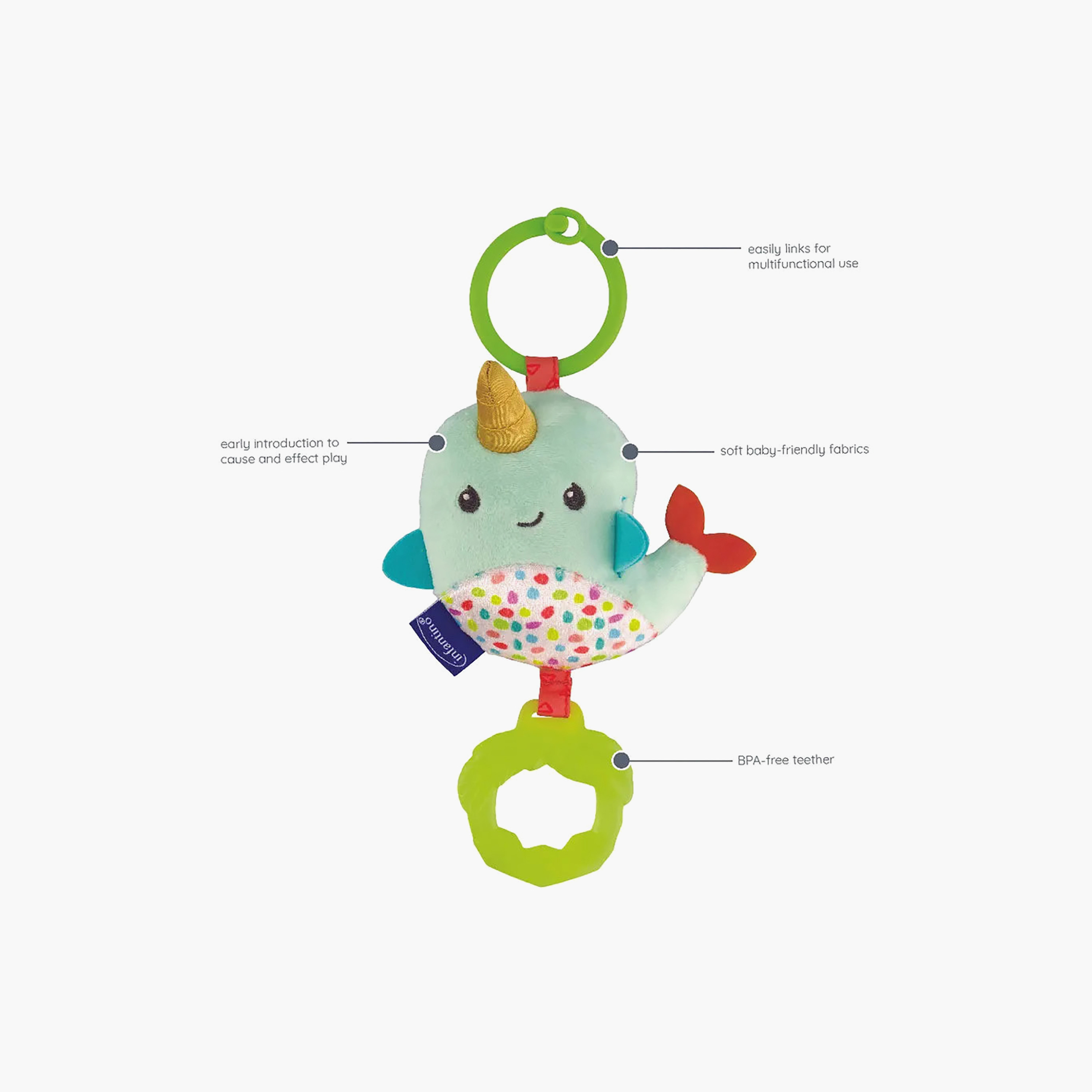 Infantino Chime and Go Tag Along Pal Rattle Toy-toys-babyandtoddlertoys-rattlesandteethers-image-2