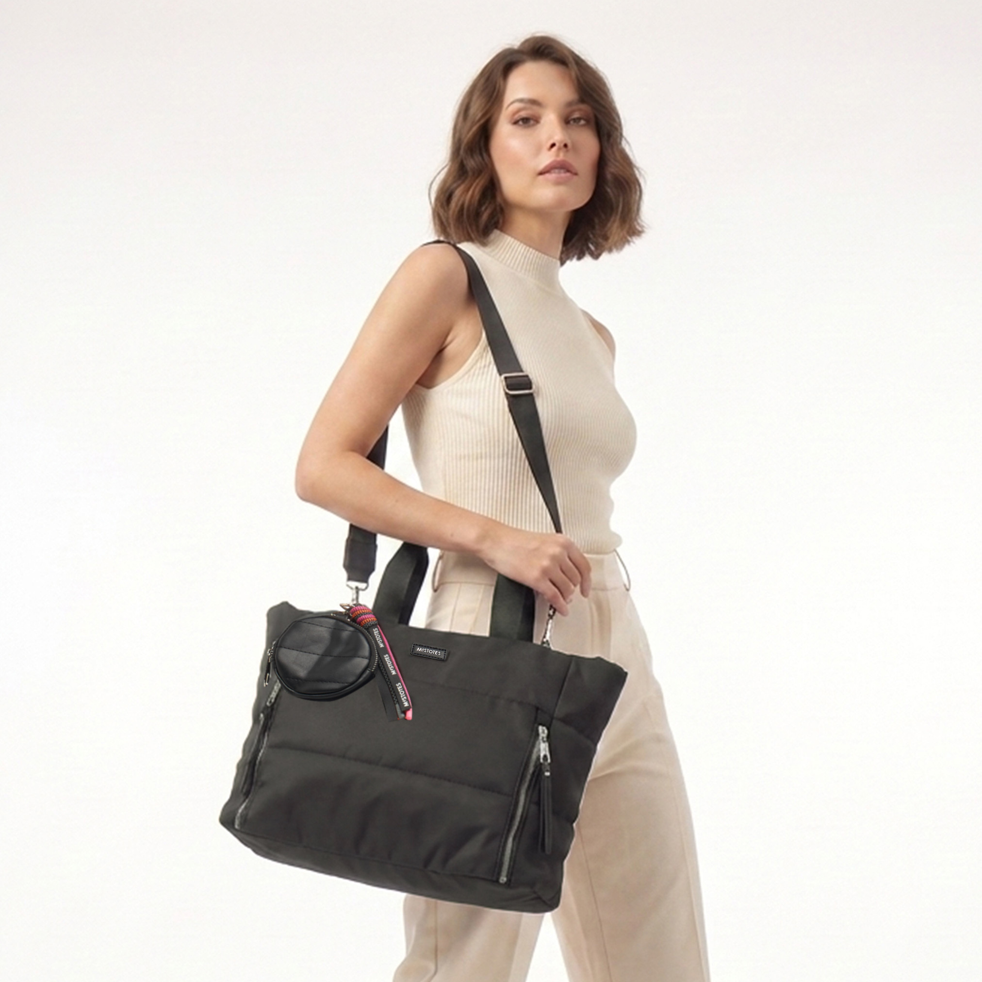 Mistotes Quilted Tote Bag with Detachable Pouch-women-bagsandwallets-handbags-image-2