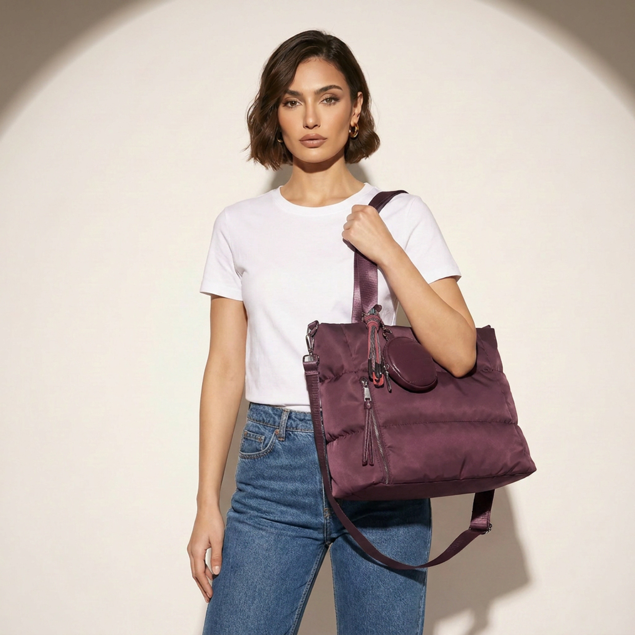 Mistotes Quilted Tote Bag with Detachable Pouch-women-bagsandwallets-handbags-image-2