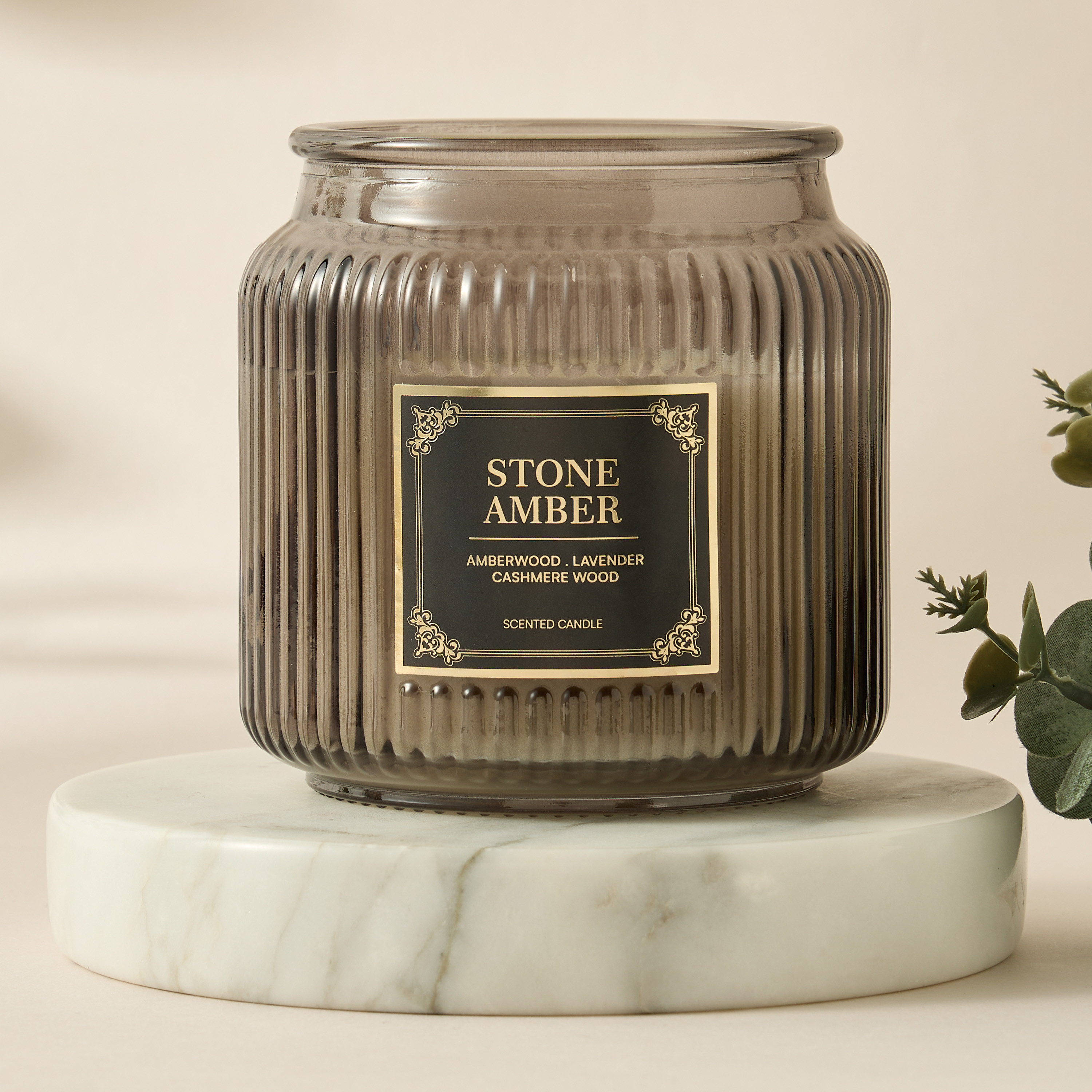 Atelier Stone Amber Jar Candle - 370 gms-household-homefragrance-candles-image-1
