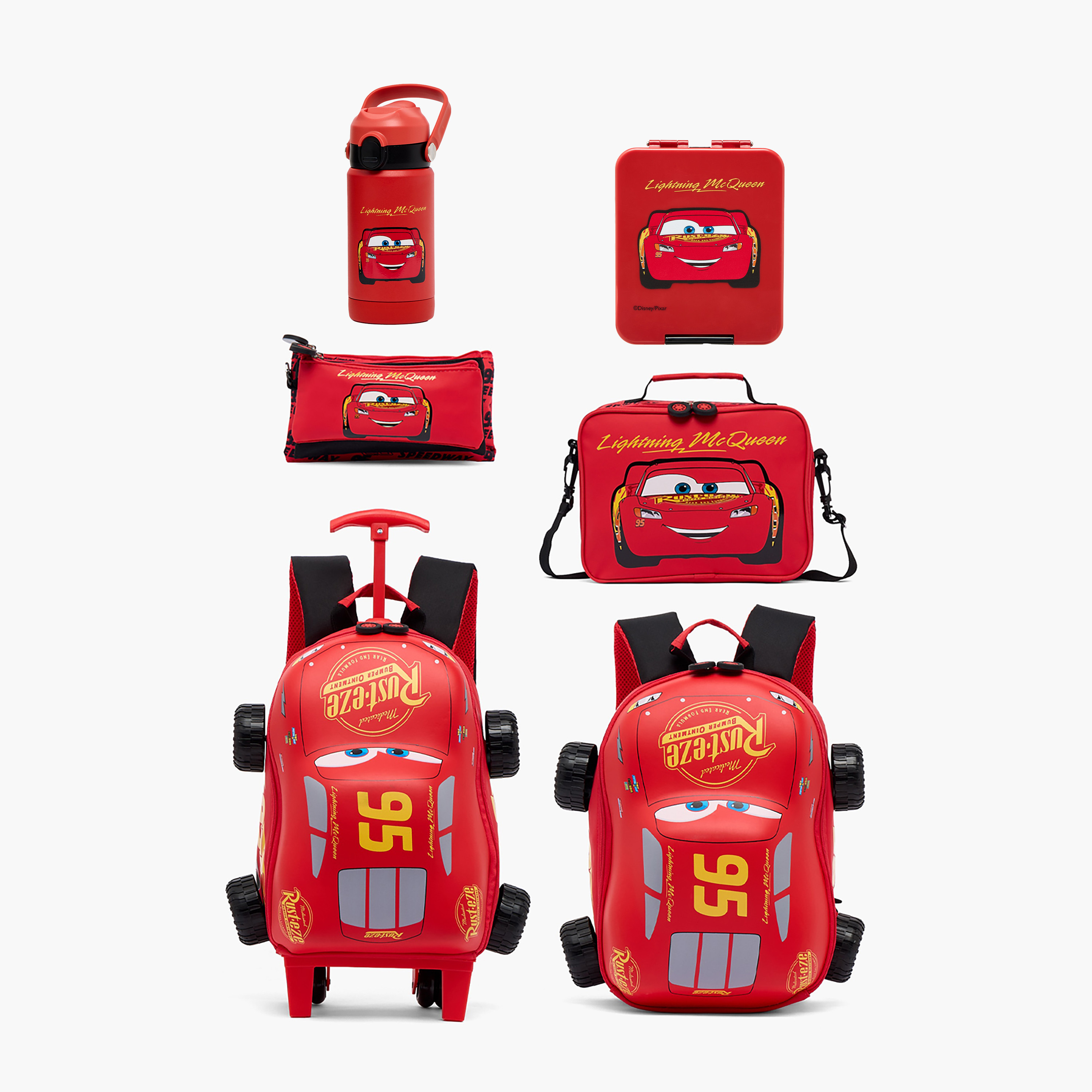 Disney Lightning McQueen Print Stainless Steel Water Bottle with Flip Spout and Handle-school-waterbottles-image-10