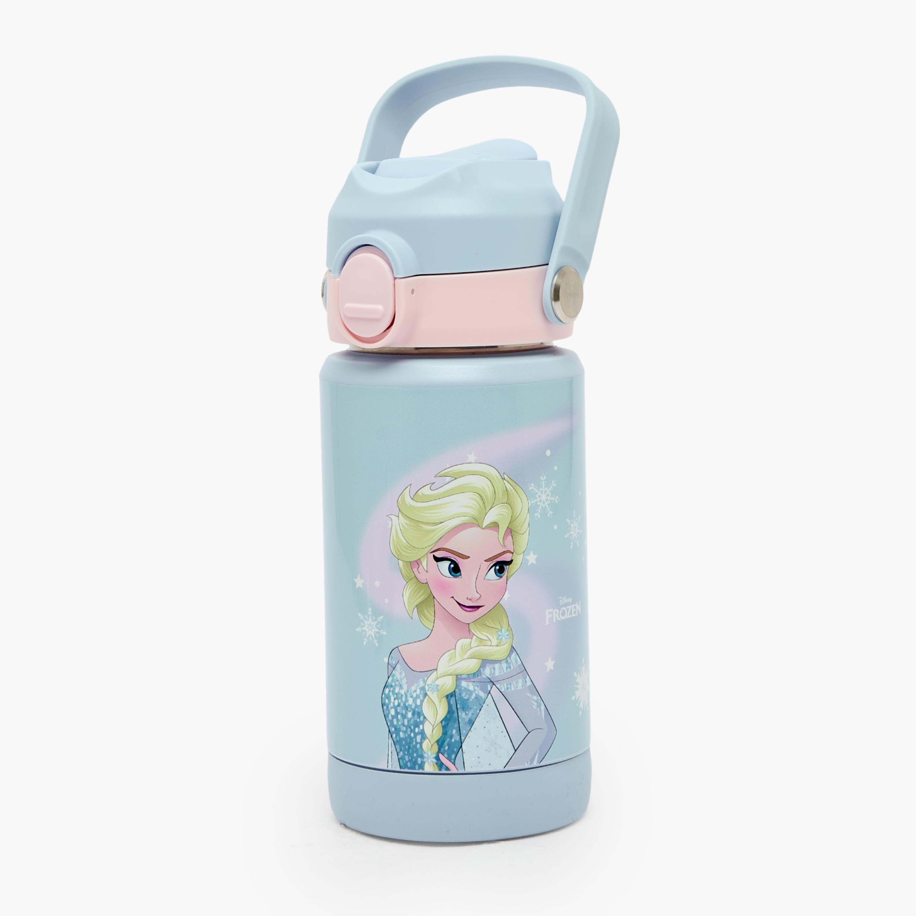 Disney Frozen Print Stainless Steel Water Bottle with Flip Spout and Handle-school-waterbottles-image-1