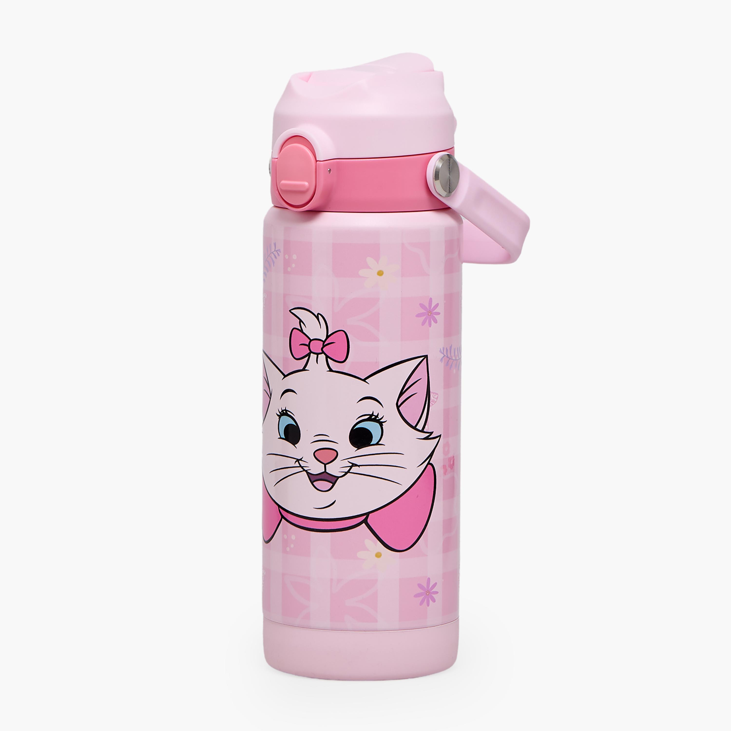 Disney Marie Print Stainless Steel Water Bottle with Flip Spout and Handle-school-waterbottles-image-1