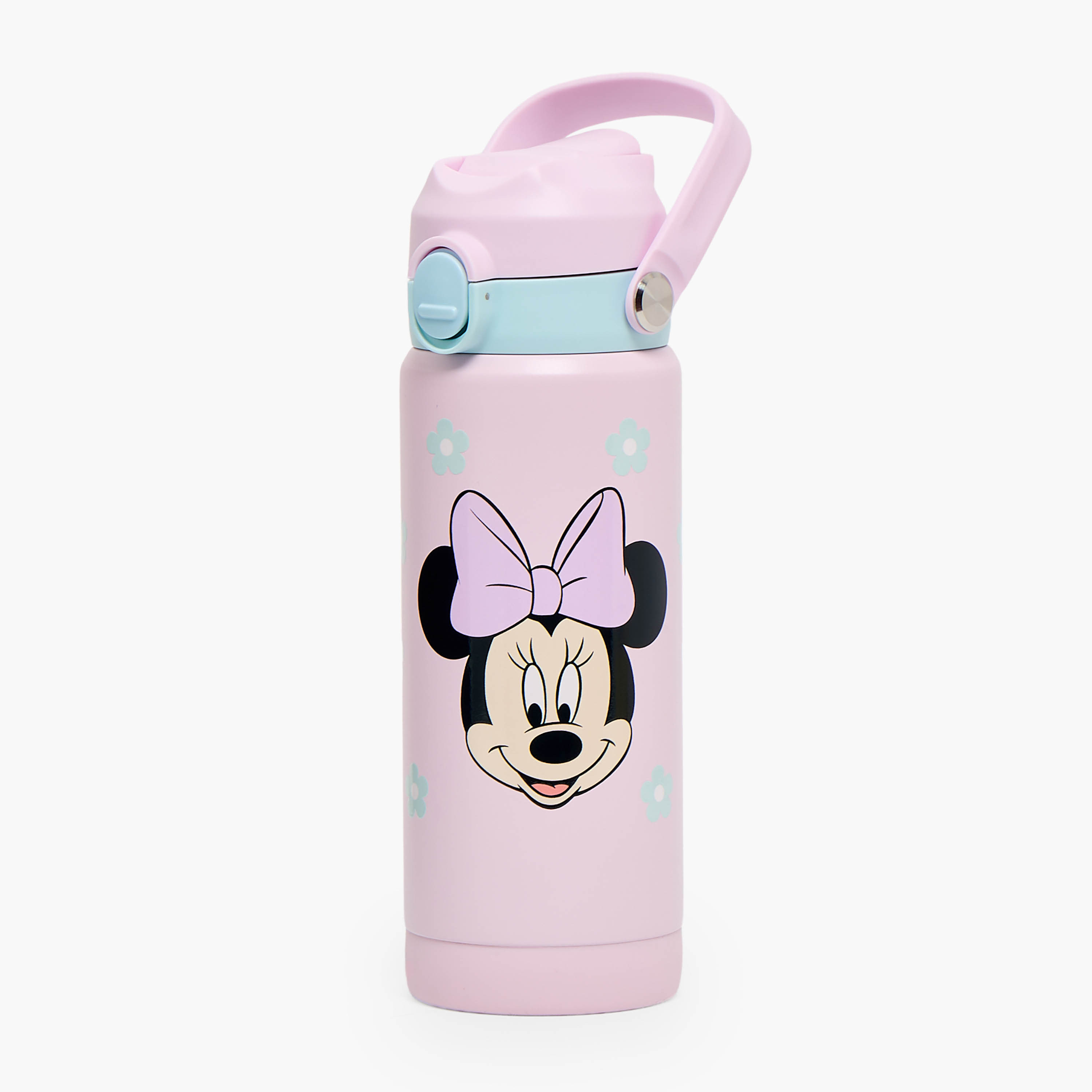 Disney Minnie Mouse Print Stainless Steel Water Bottle with Flip Spout and Handle-school-waterbottles-image-1