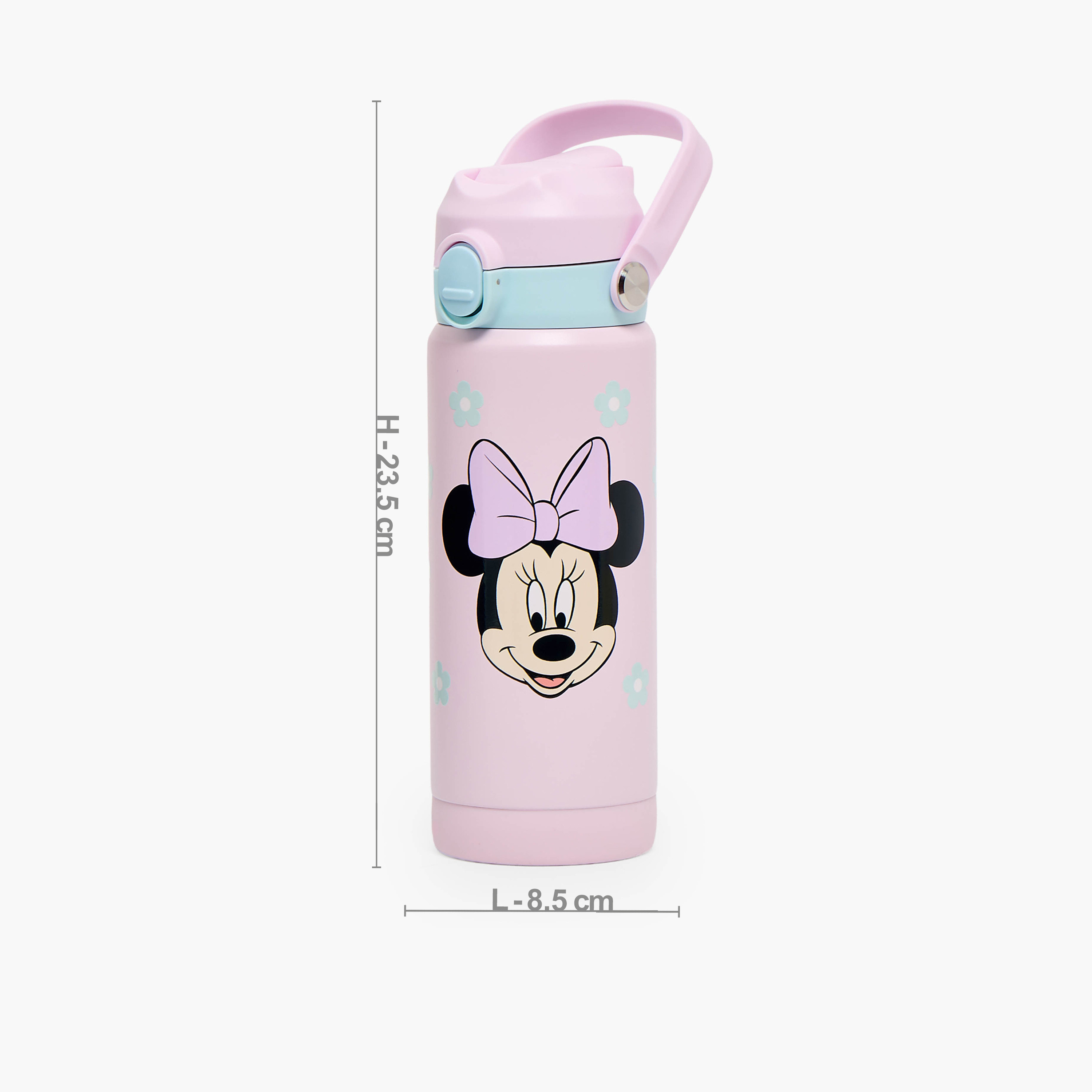 Disney Minnie Mouse Print Stainless Steel Water Bottle with Flip Spout and Handle-school-waterbottles-image-3