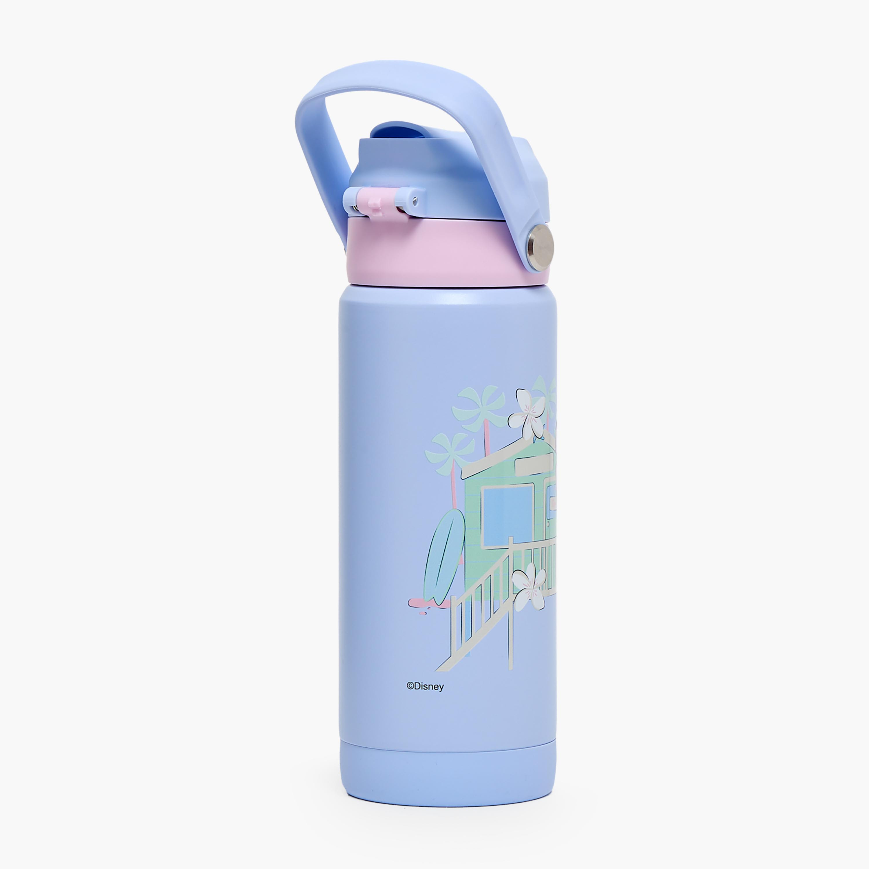 Disney Stitch Print Stainless Steel Water Bottle with Flip Spout and Handle-school-waterbottles-image-1