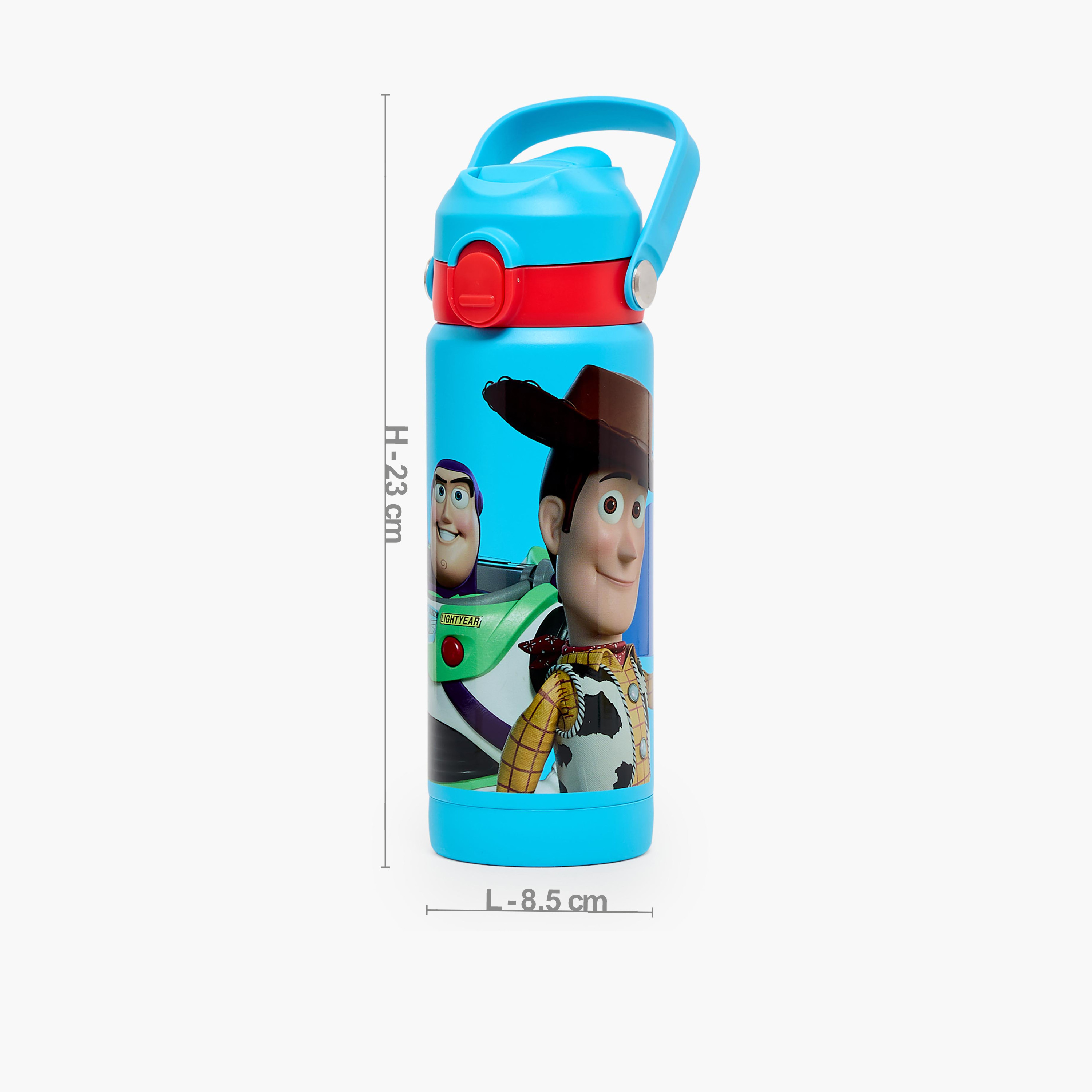 Disney Toy Story Print Stainless Steel Water Bottle with Flip Spout and Handle-school-waterbottles-image-3