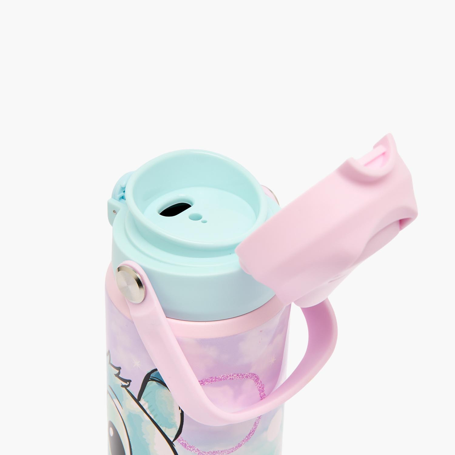 قارورة مياه ستانلس ستيل بفوهة قلّابة وطبعات ستيتش وأنجل ومقبض من ديزني-school-waterbottles-image-8