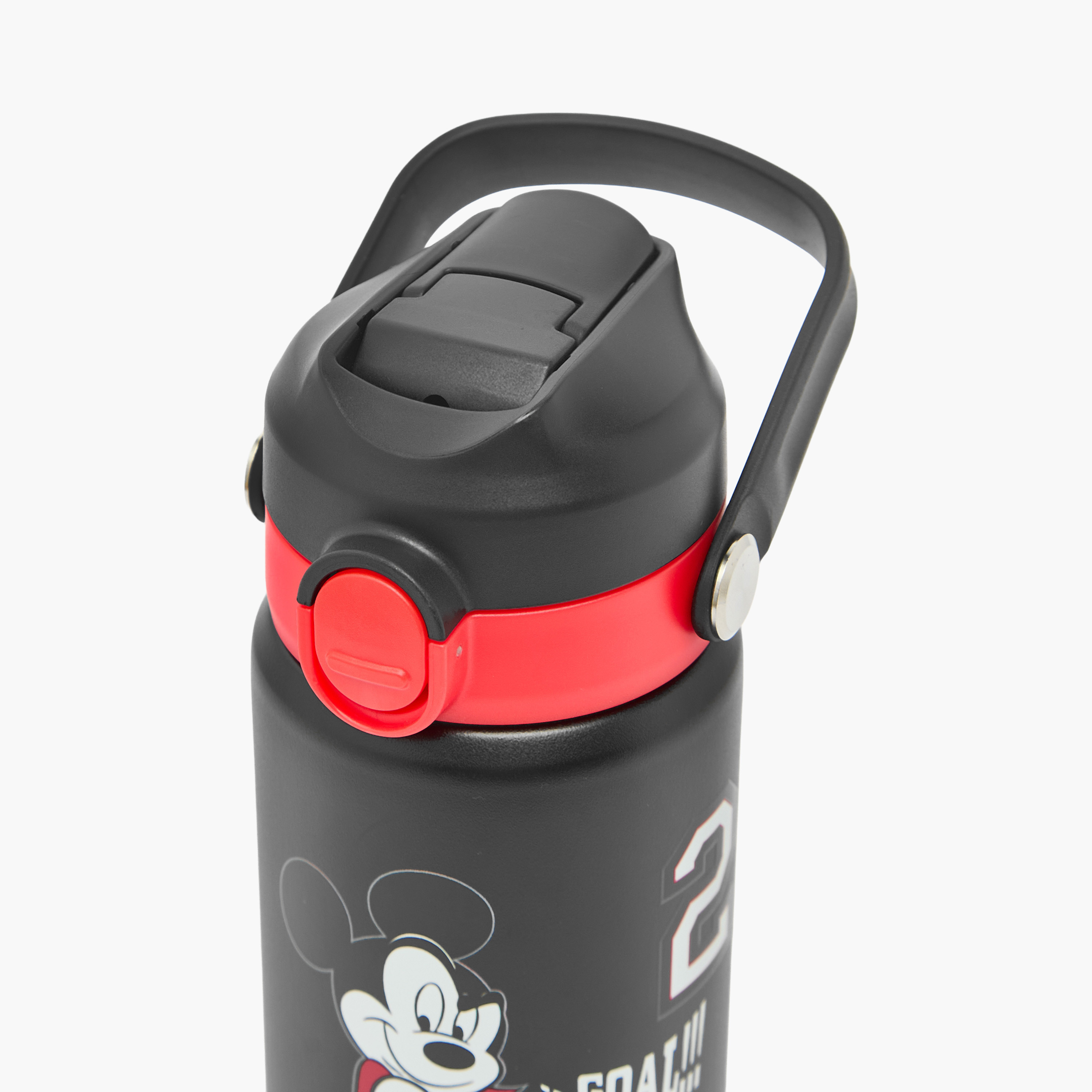 Disney Mickey Mouse Print Stainless Steel Water Bottle with Flip Spout and Handle-school-waterbottles-image-4