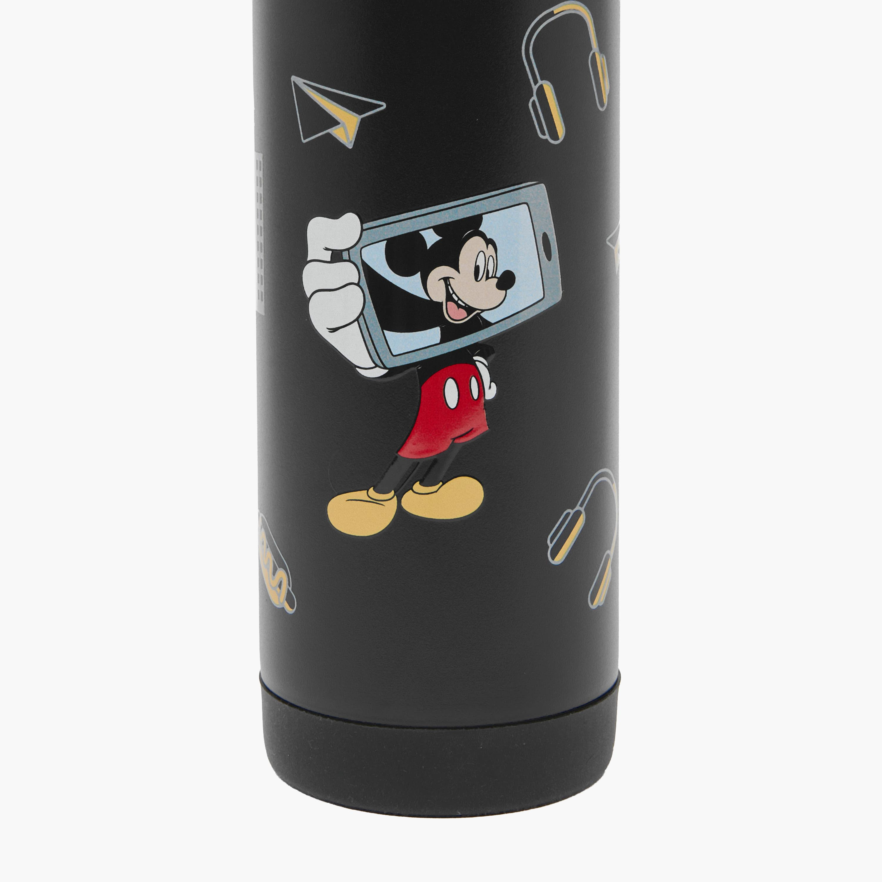 Disney Mickey Mouse Print Stainless Steel Water Bottle with Flip Spout and Handle-school-waterbottles-image-8