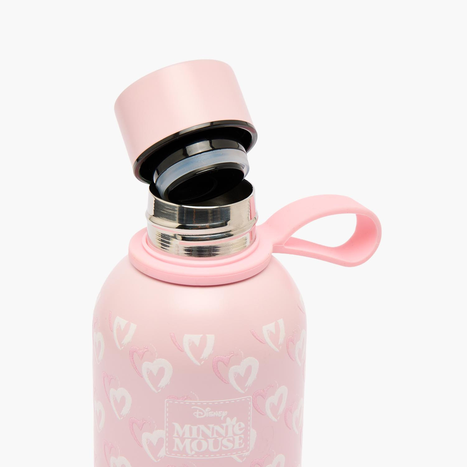 قارورة مياه ستانلس ستيل بمقبض حلقة وطبعات ميني ماوس من ديزني-school-waterbottles-image-6