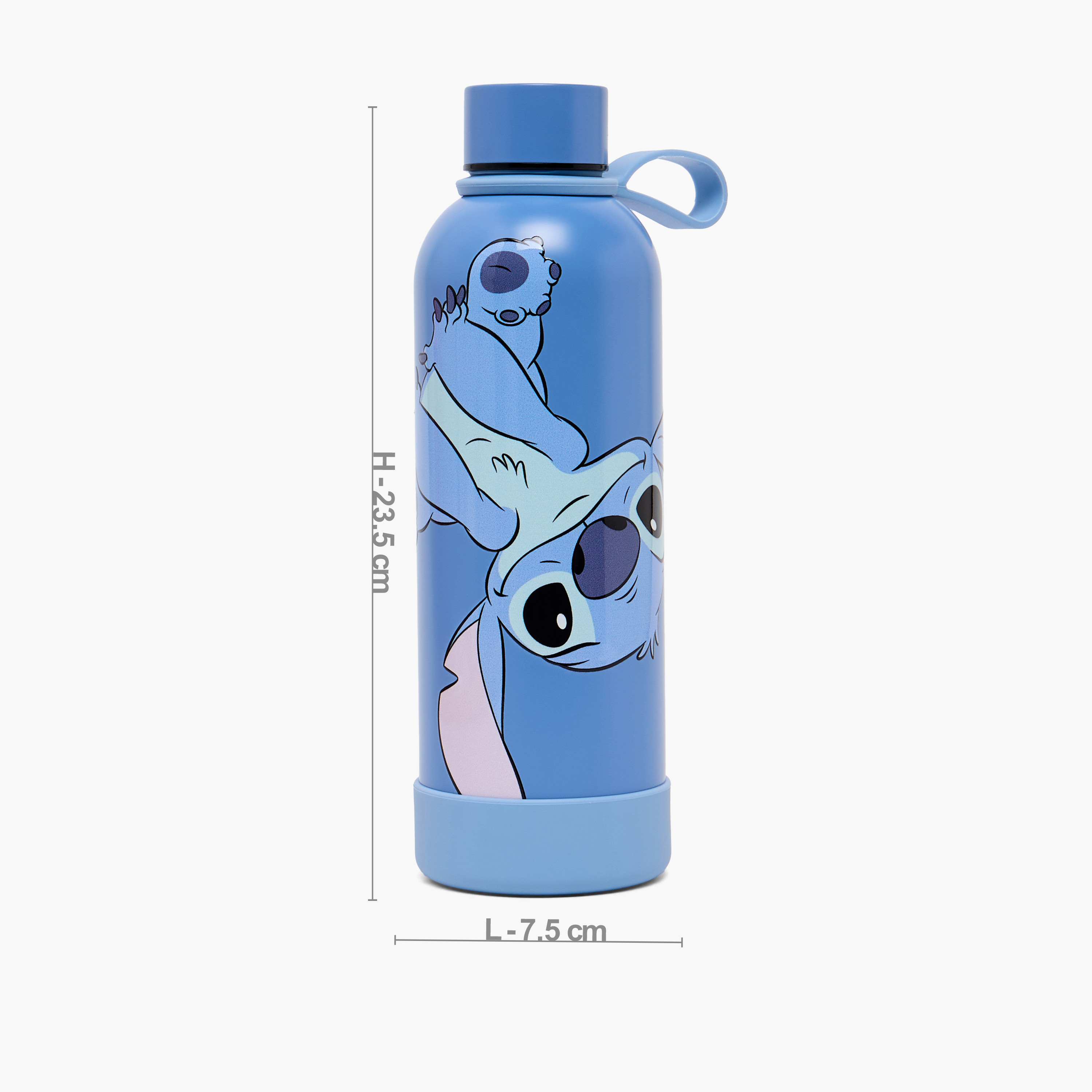 قارورة مياه ستانلس ستيل بفوهة واسعة ومقبض حمل وطبعات ستيتش من ديزني-school-waterbottles-image-3